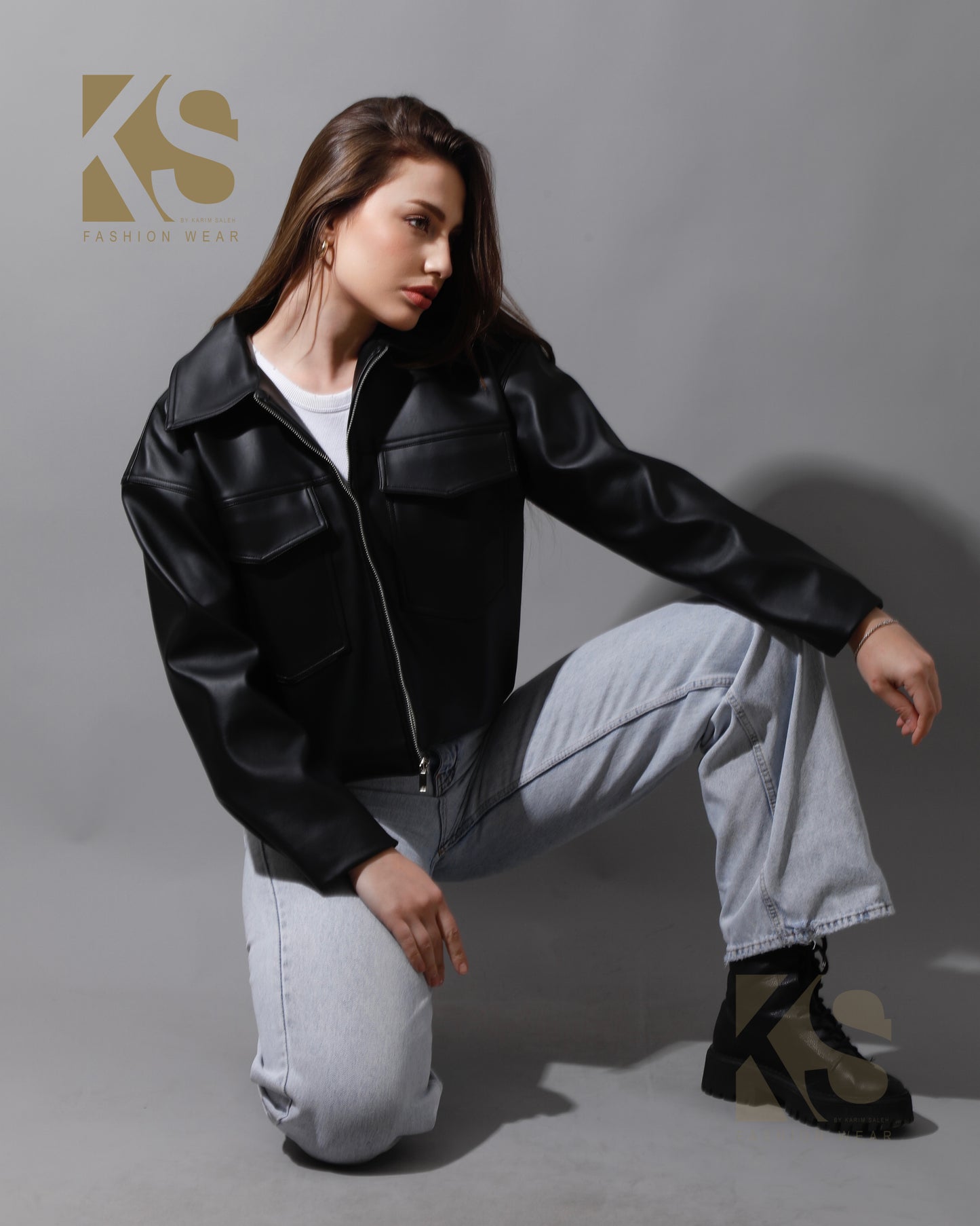 Leather Buckle Jacket - Black