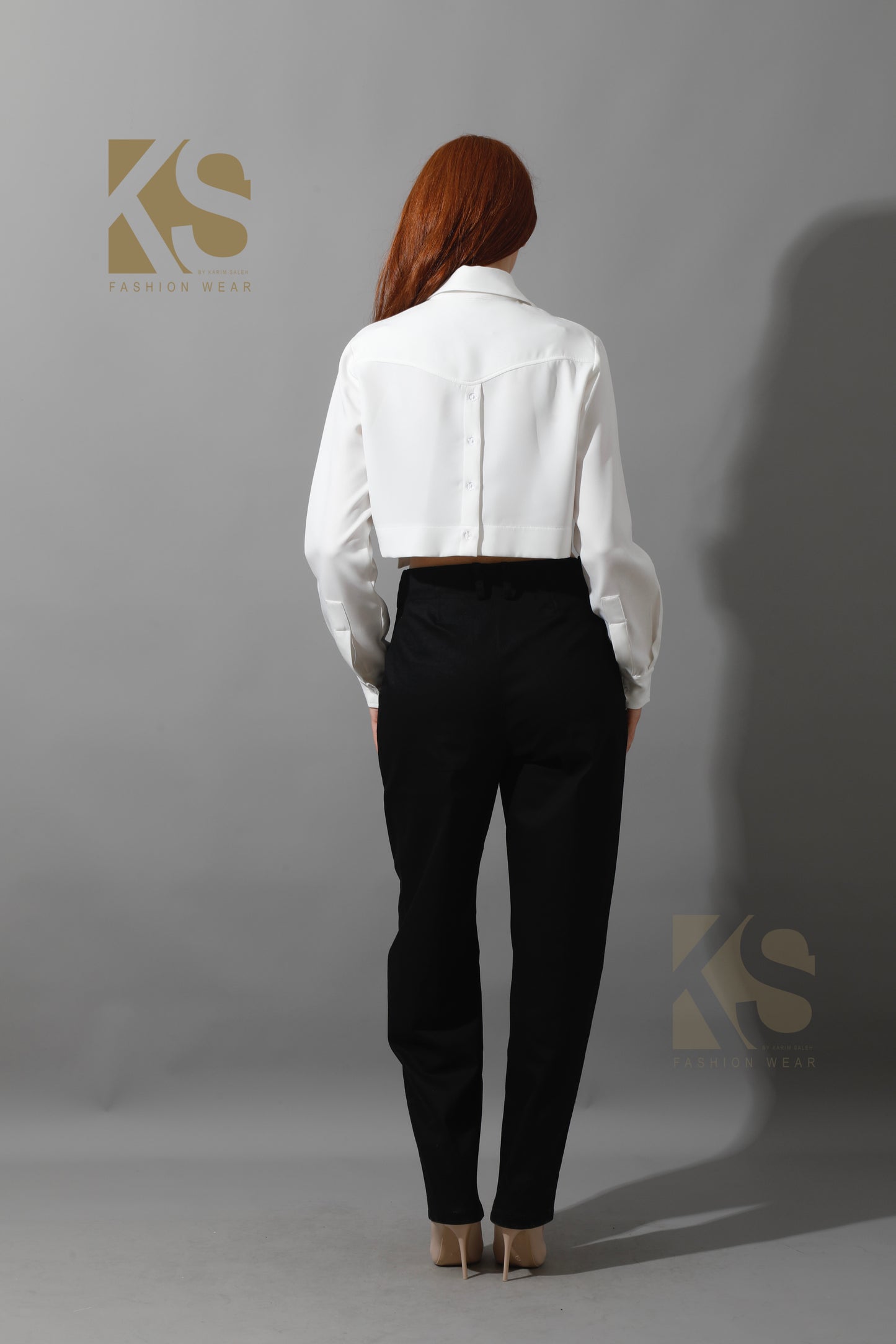 High Rise Paper-Bag Pants - Black
