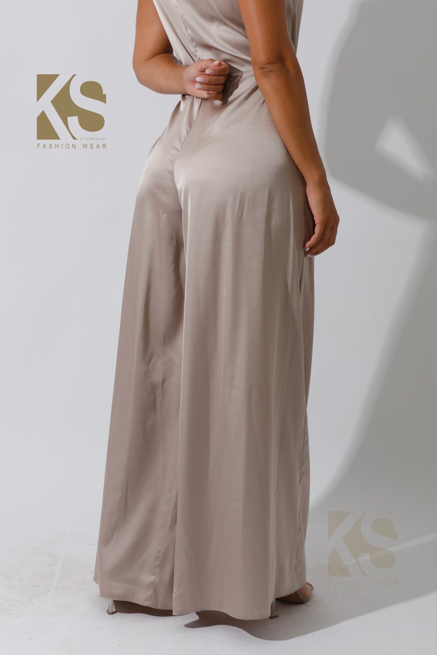 Flared Jumpsuit - Beige