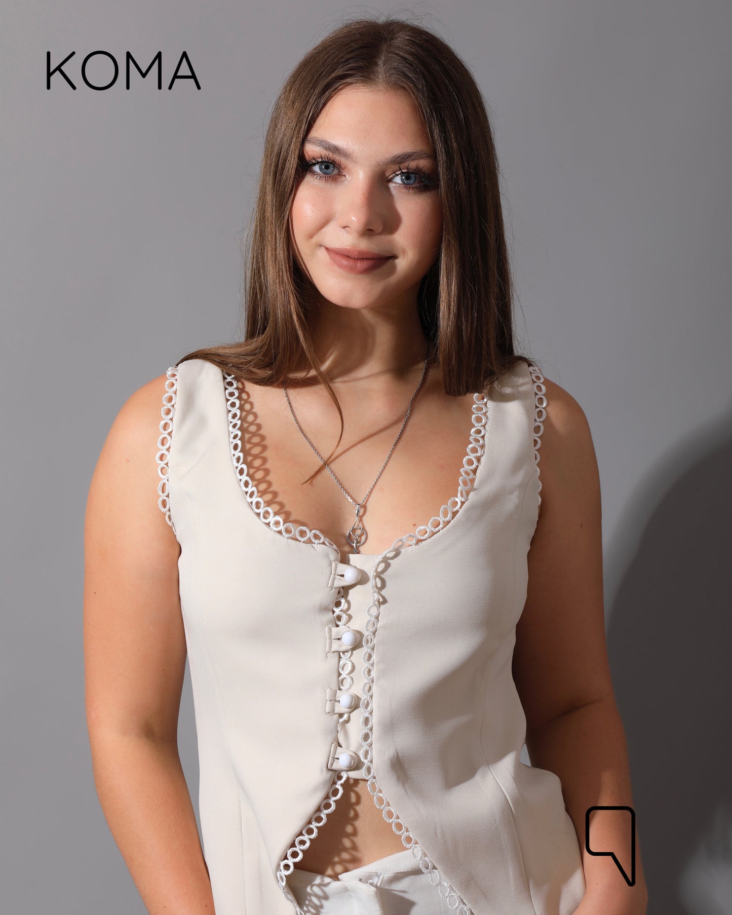 Accessorized Vest - Beige