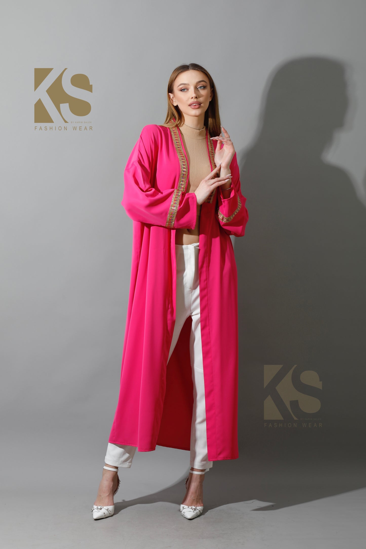 Long CBH Kaftan - Barbie Pink