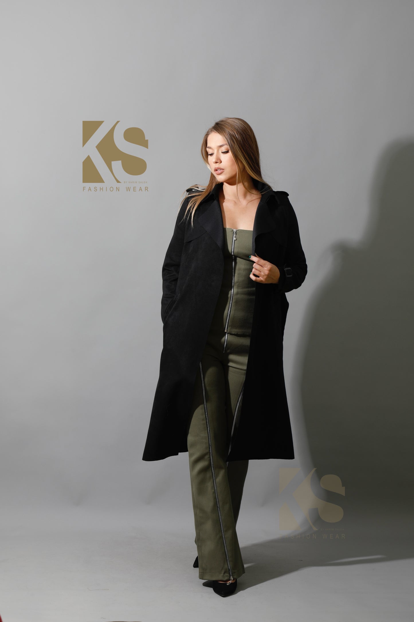 Wrap Trench Cardigan - Black