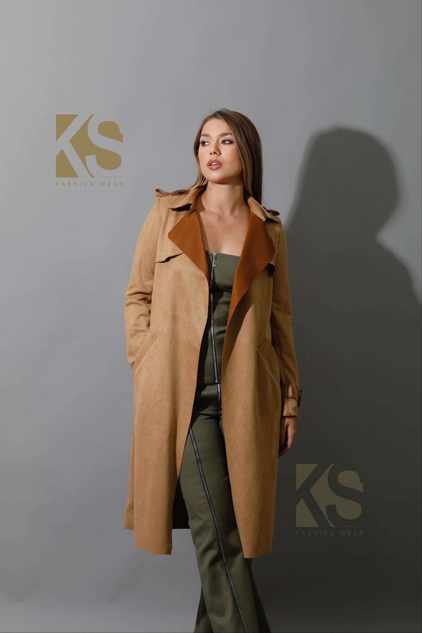Wrap Trench Cardigan - Camel
