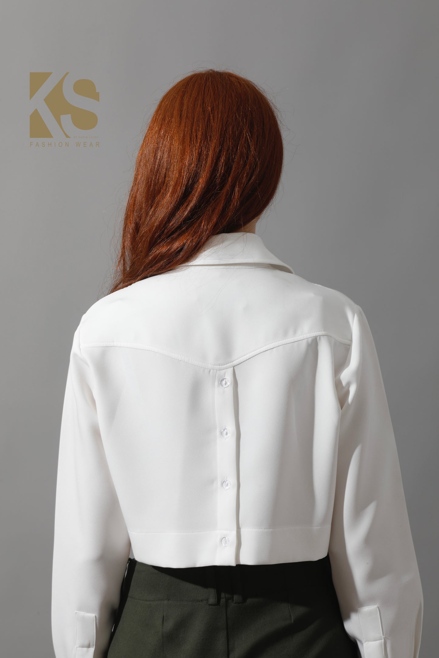 Pockets Cropped Shirt - White