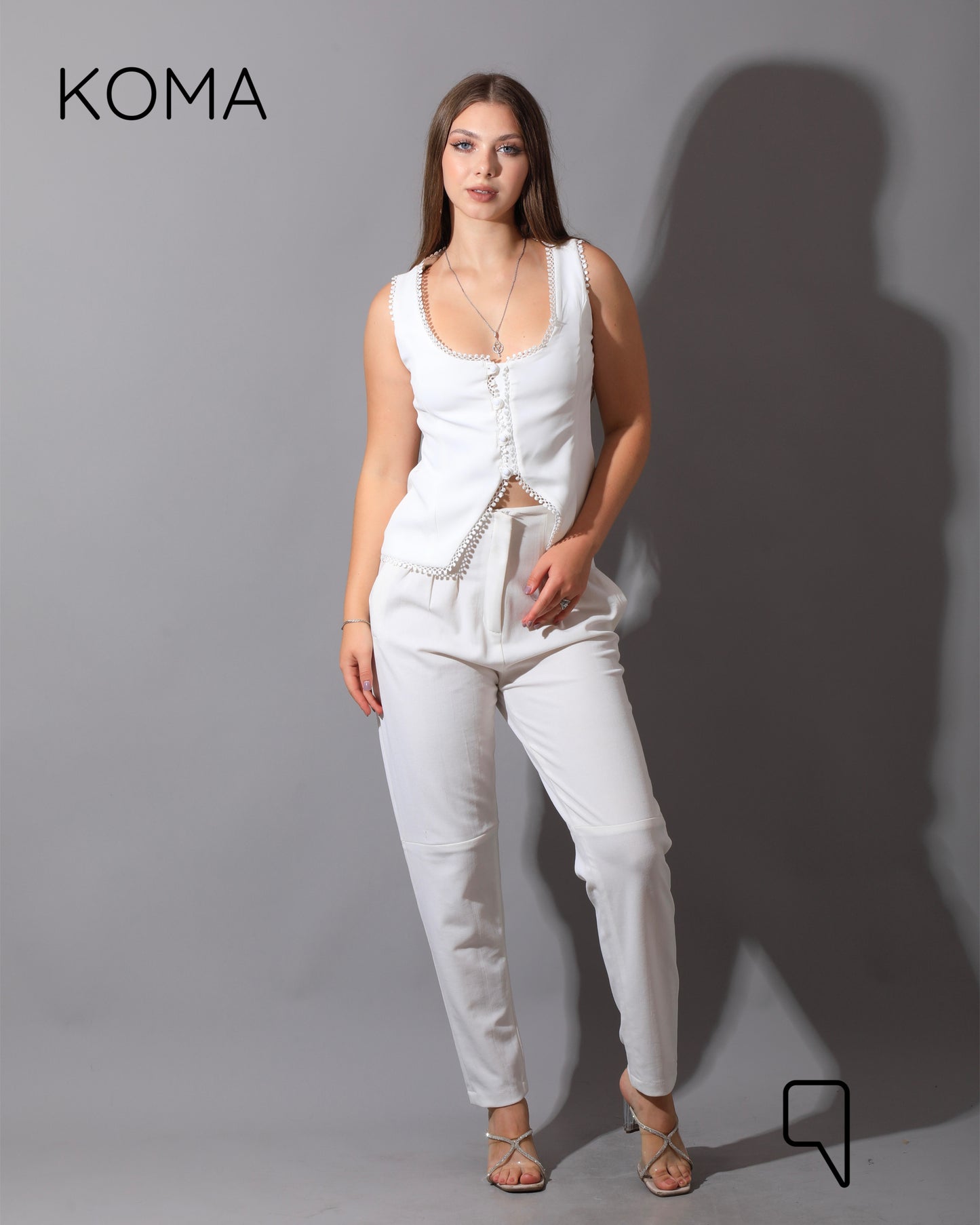 Accessorized Vest - White