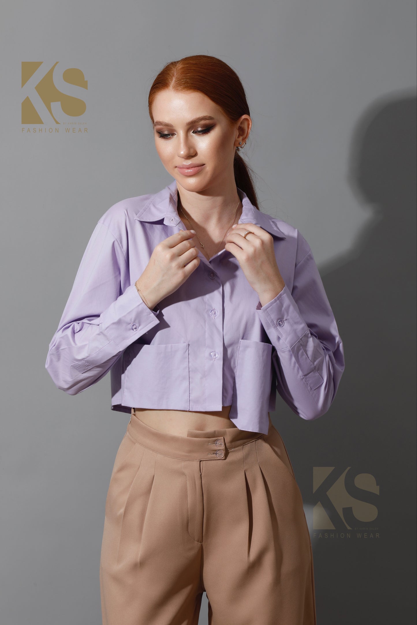 Cropped Shirt - Lavender