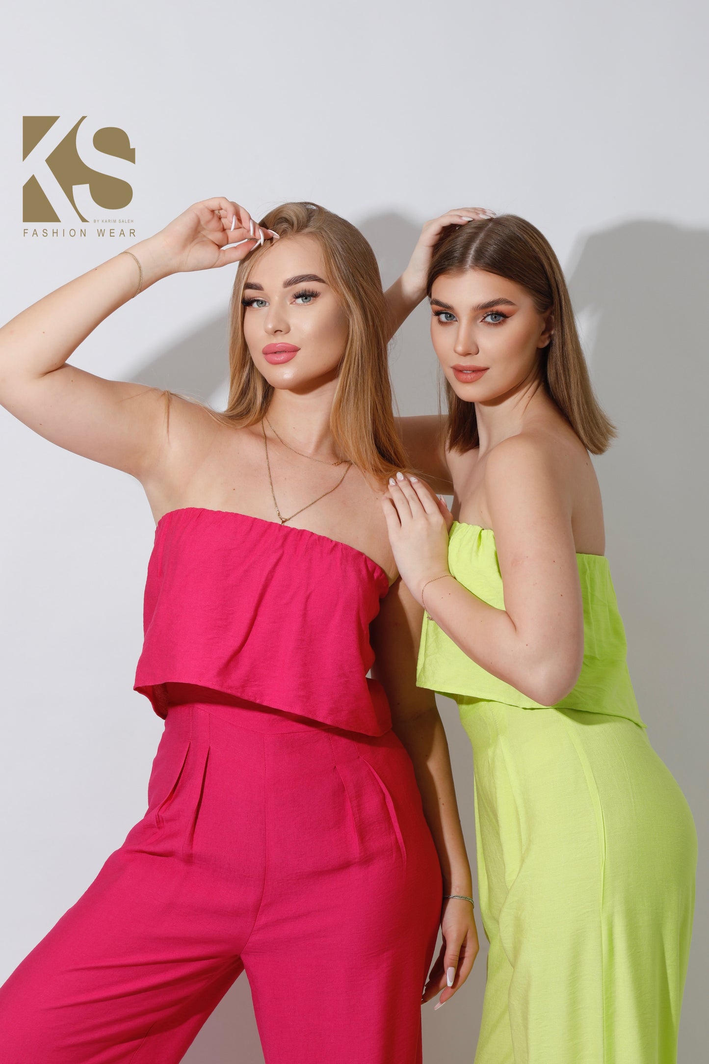 Wide Leg Jumpsuit - Lime Green