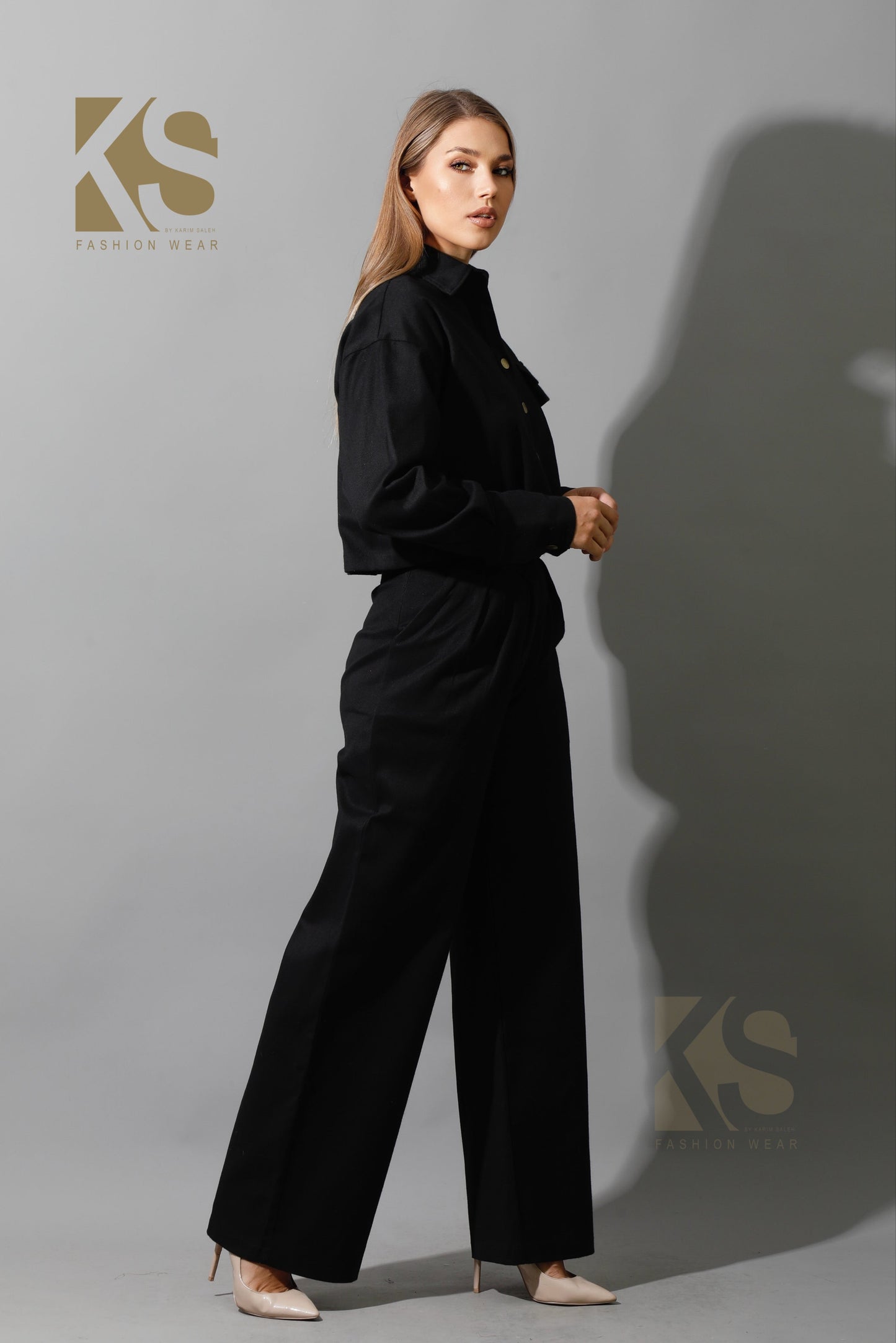 Co-ord Cropped Shirt - Black