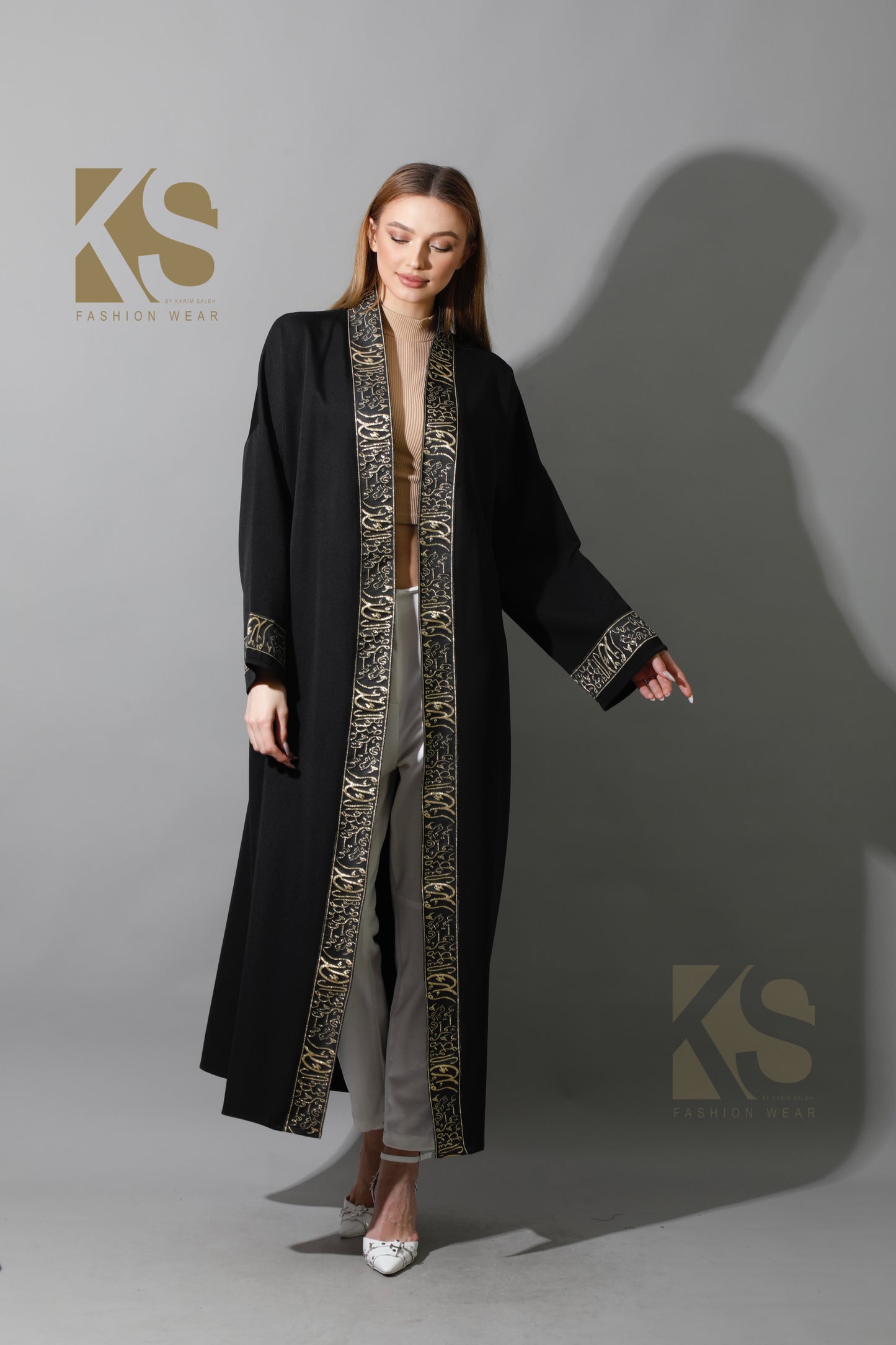 Arabic Long Kaftan - Black & Gold