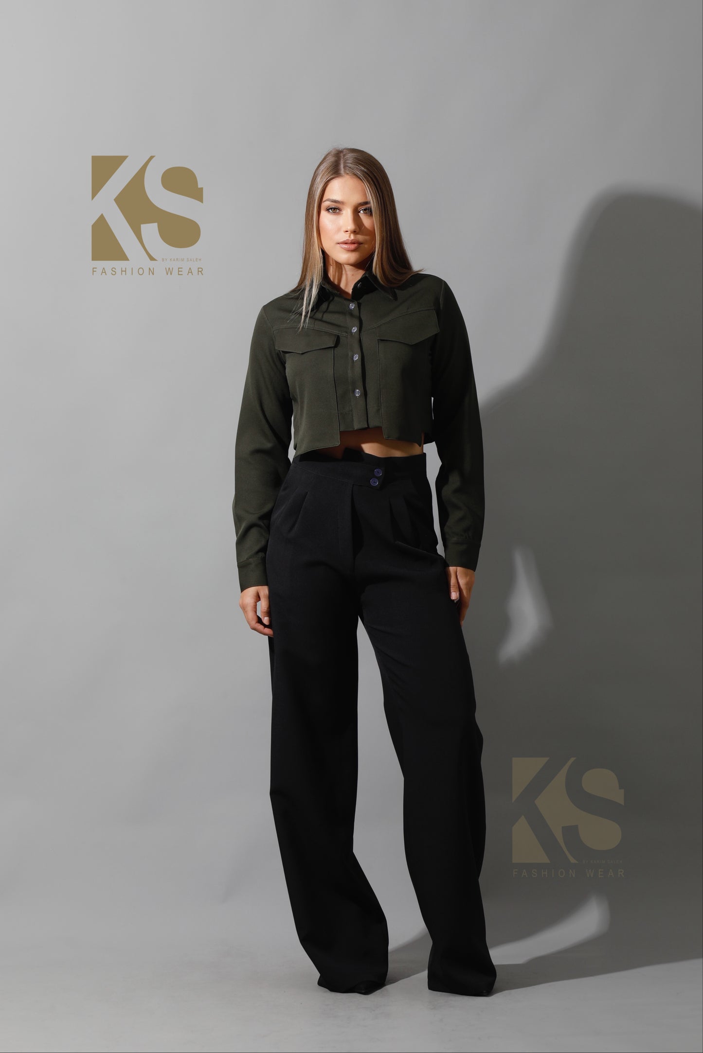 High Waist Wide Leg Trousers - Black