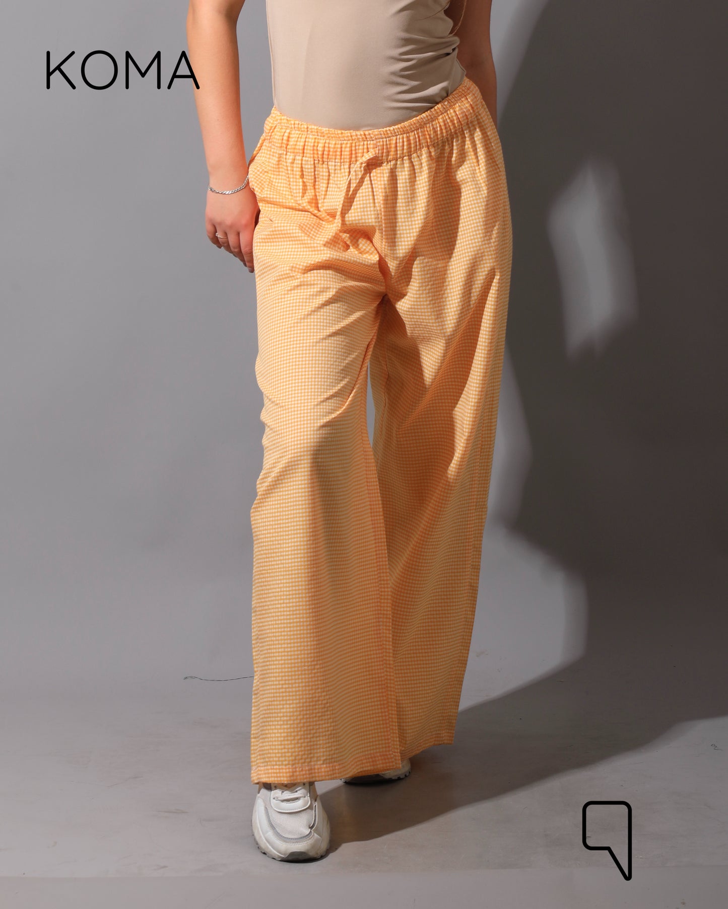 Plaid Straight Leg trousers - Plaid Yellow