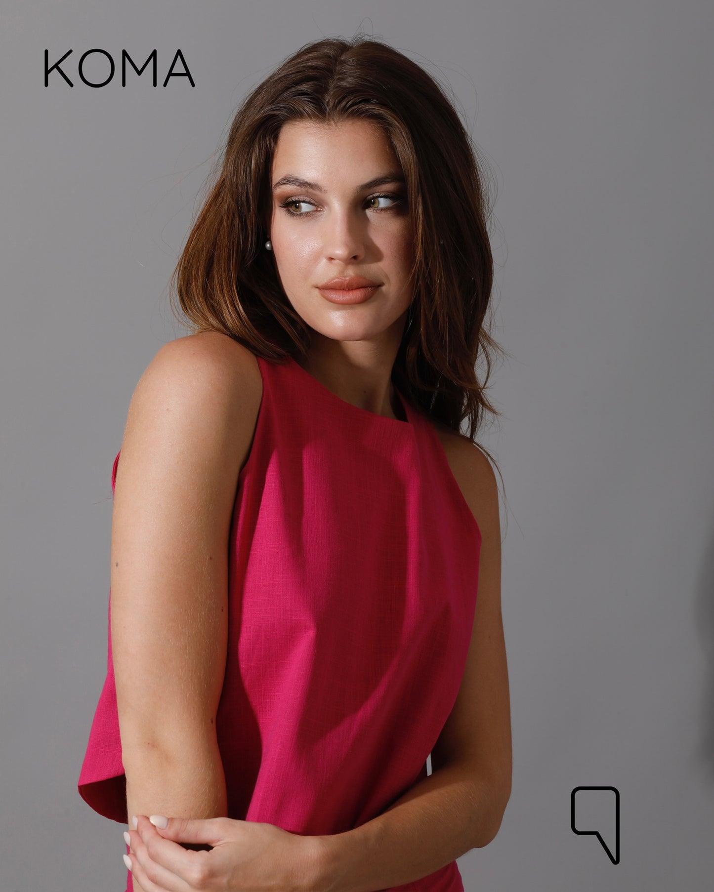Greta Sleeveless Top - Fuchsia