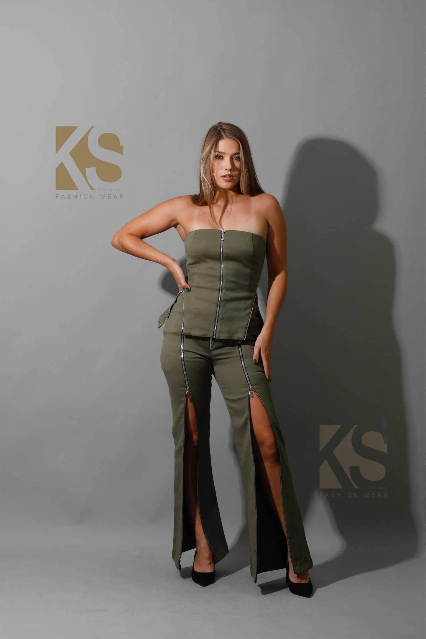 Co-Ord BootCut pants - Olive