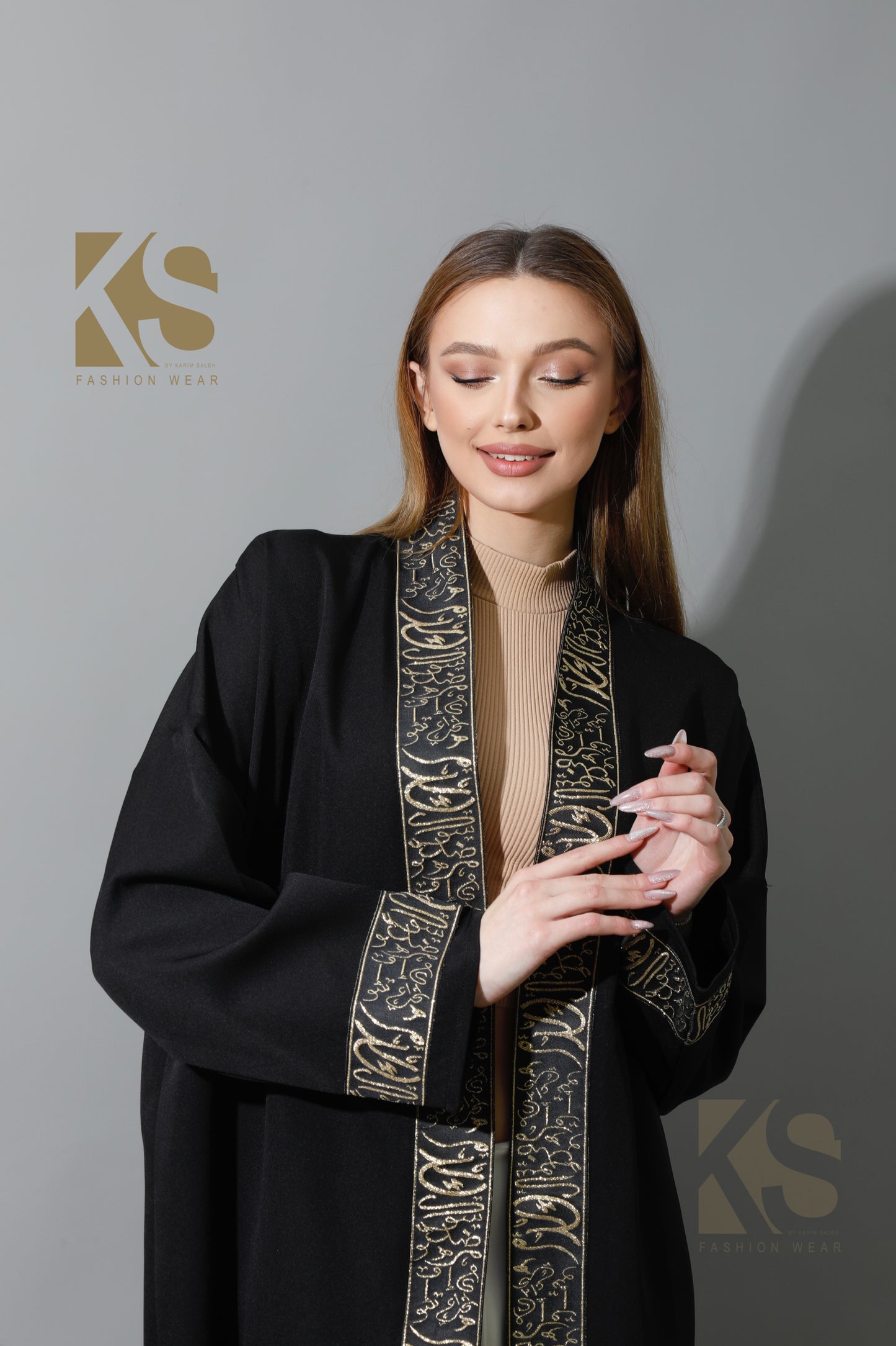 Arabic Long Kaftan - Black & Gold