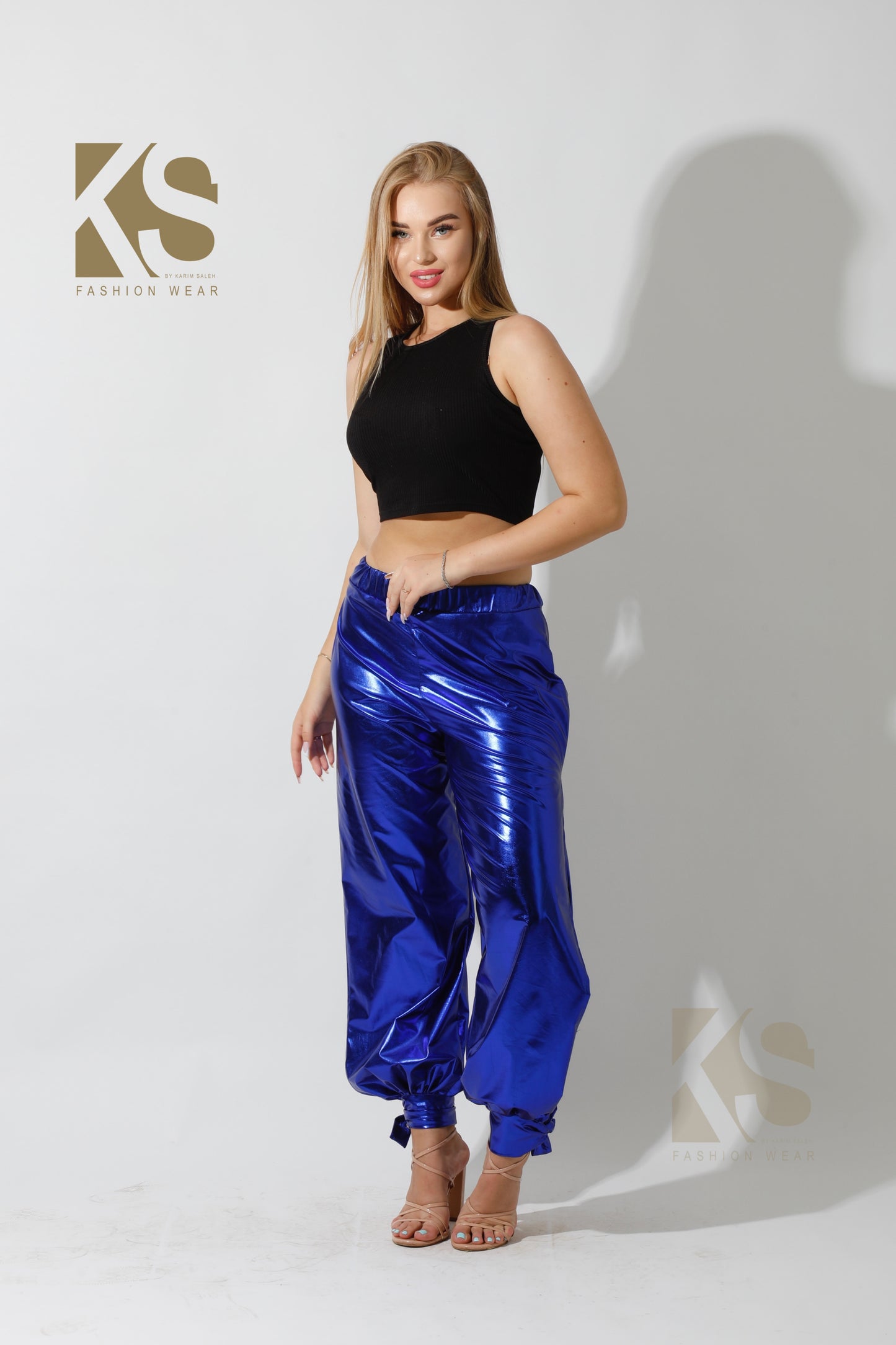 Side Slit Trousers - Electric Blue