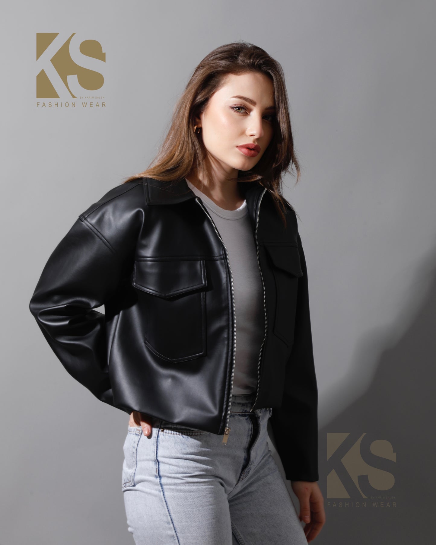 Leather Buckle Jacket - Black