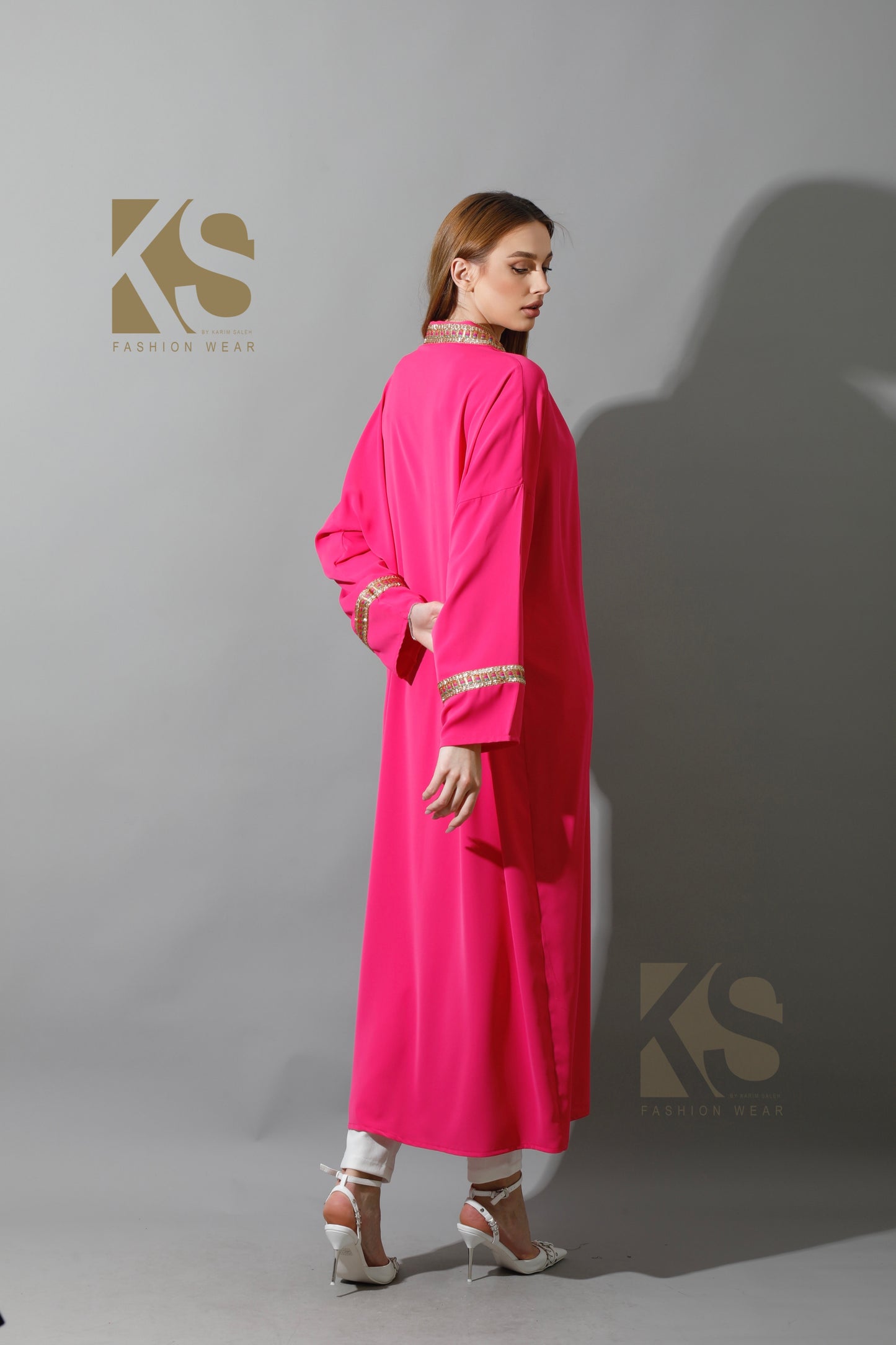 Long CBH Kaftan - Barbie Pink