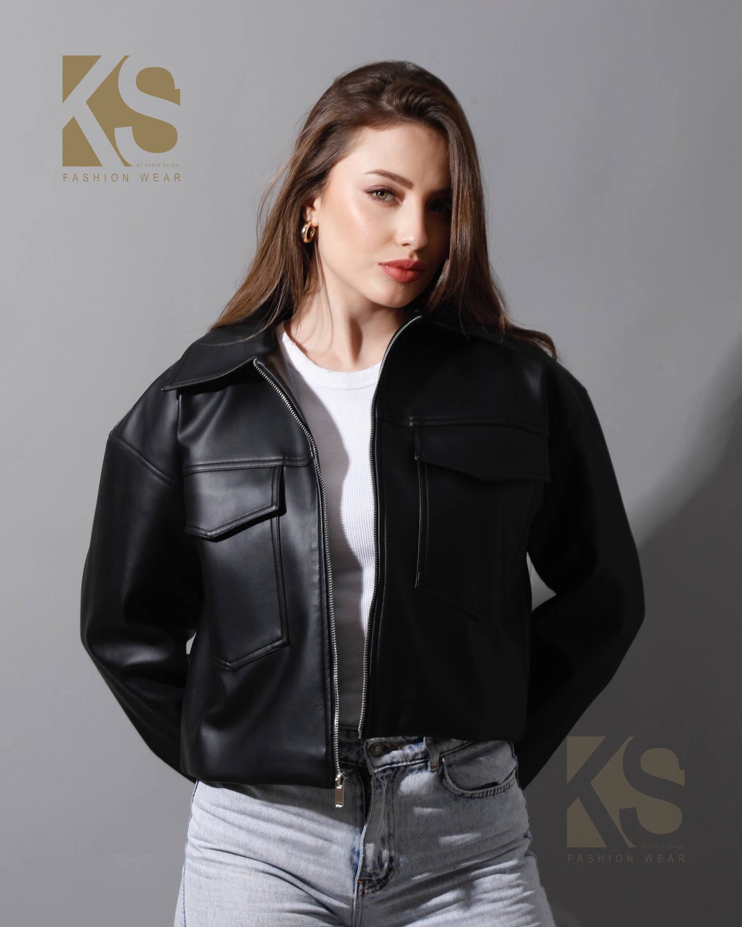 Leather Buckle Jacket - Black