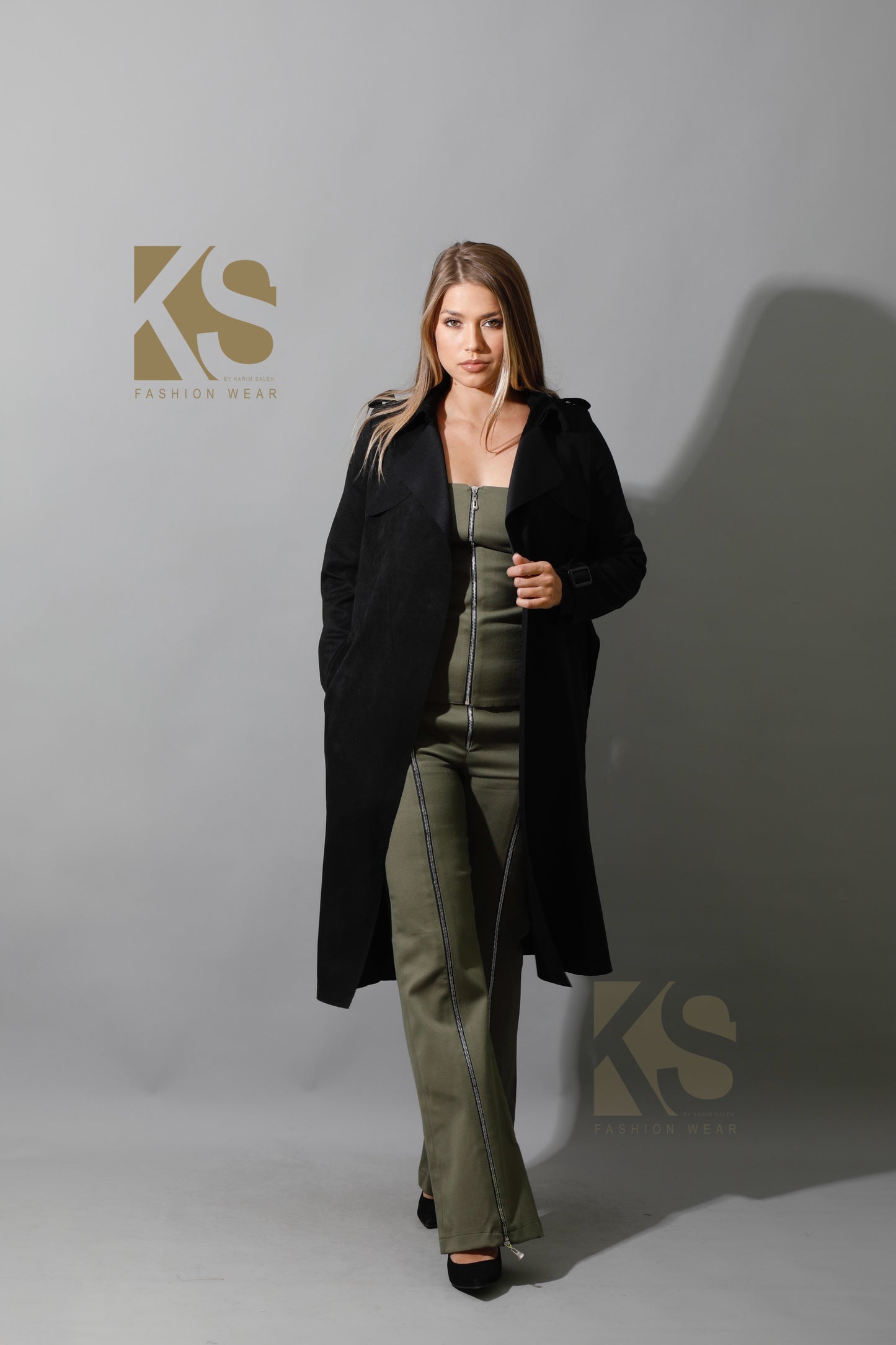 Wrap Trench Cardigan - Black
