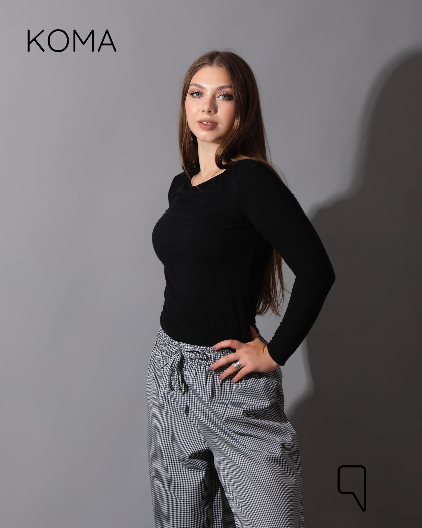Plaid Straight Leg trousers - Plaid Black