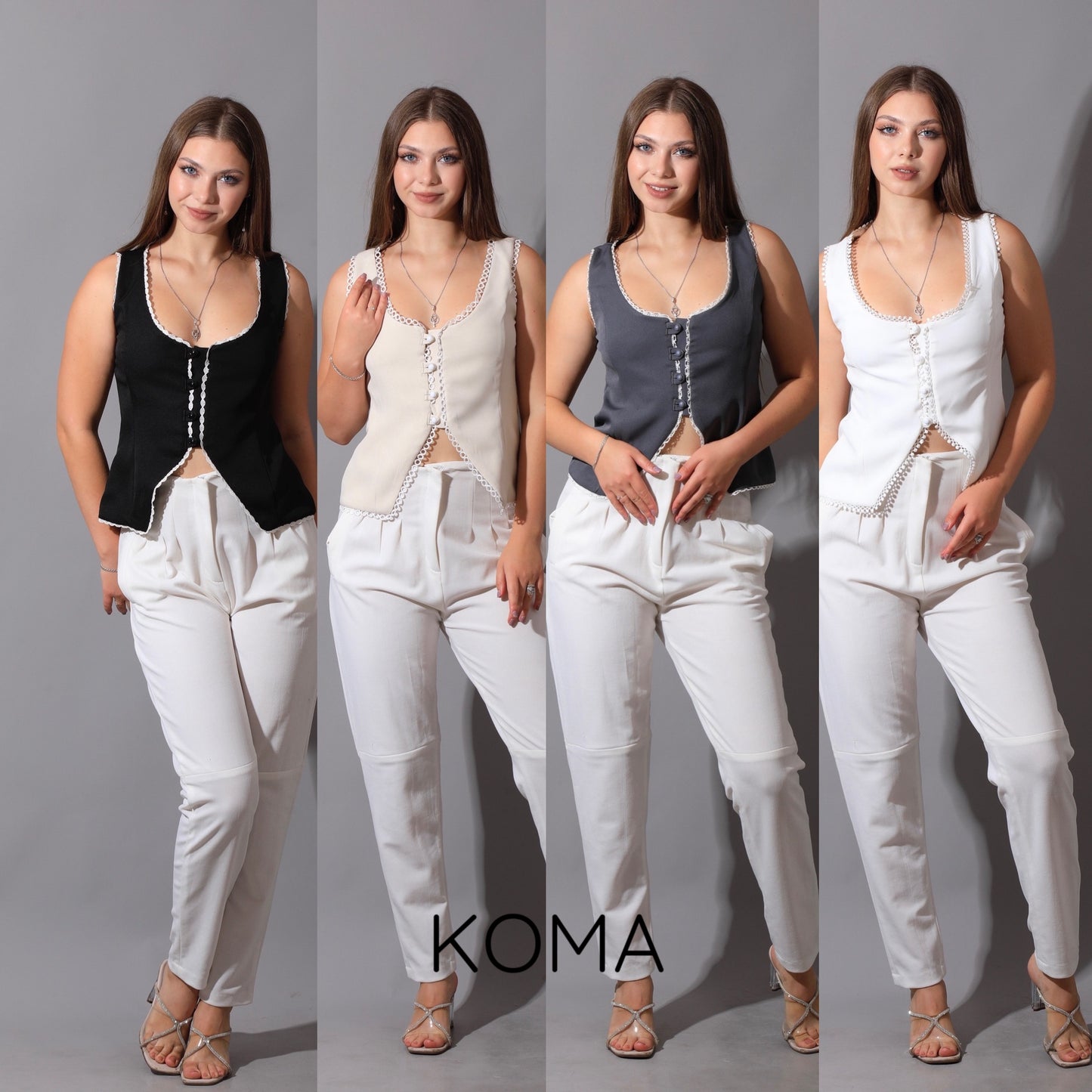 Accessorized Vest - White