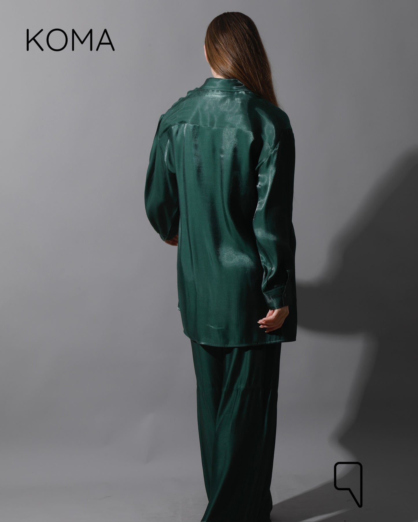Shemer Long Shirt & Wide Leg Trousers Set - Olive