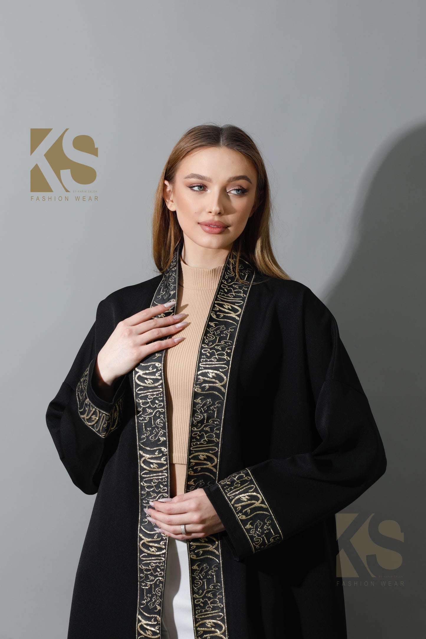 Arabic Long Kaftan - Black & Gold