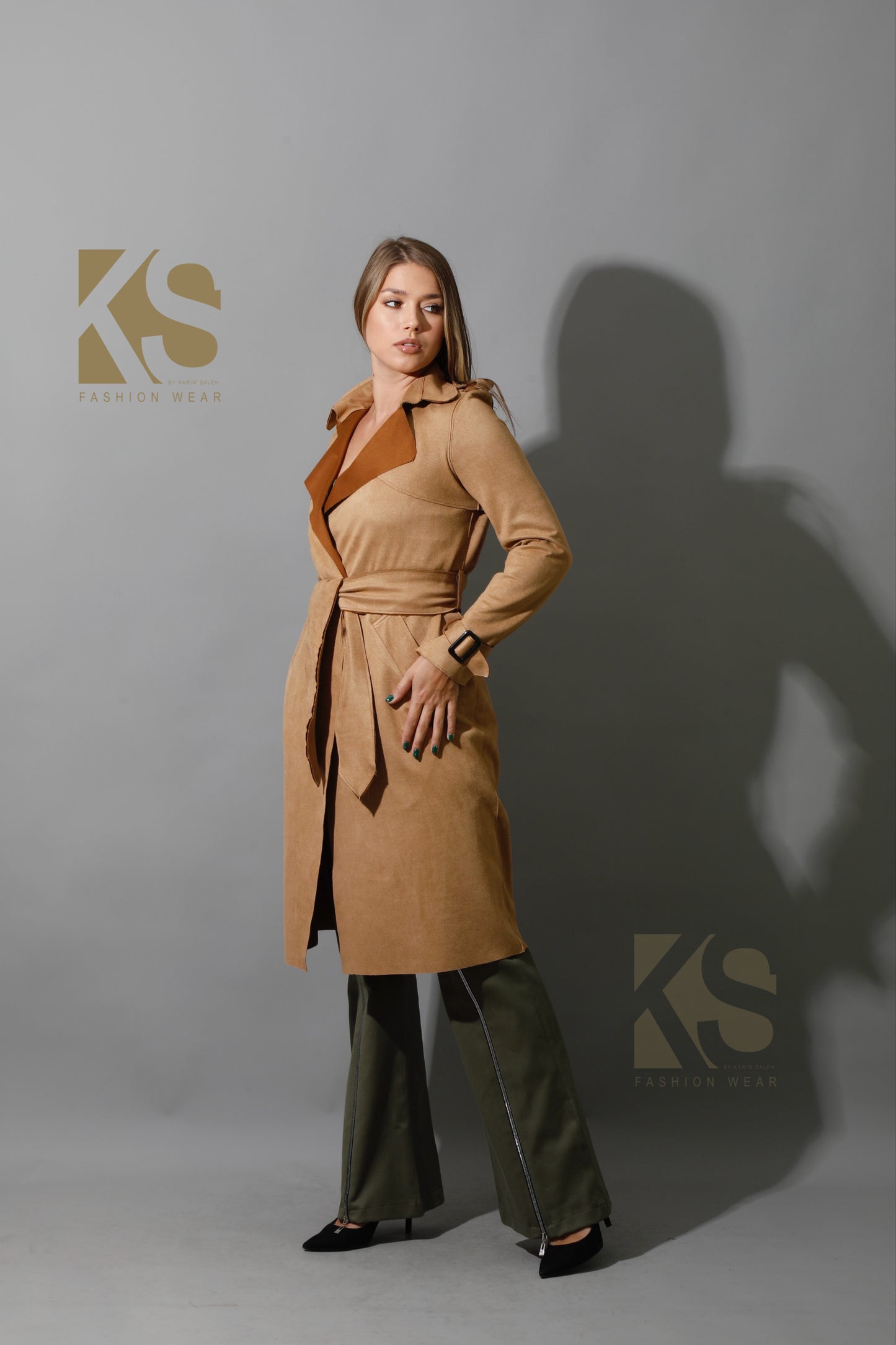 Wrap Trench Cardigan - Camel