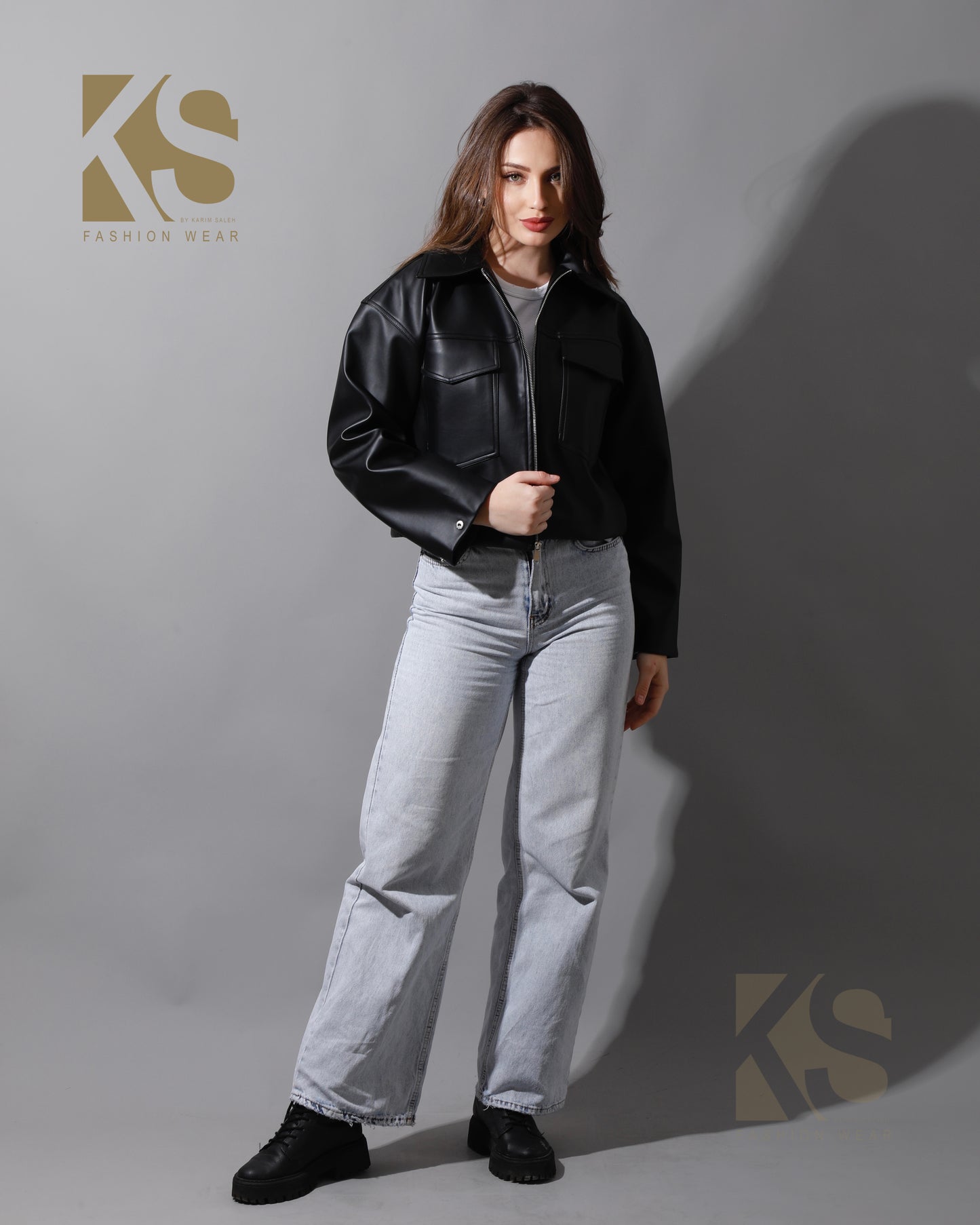 Leather Buckle Jacket - Black