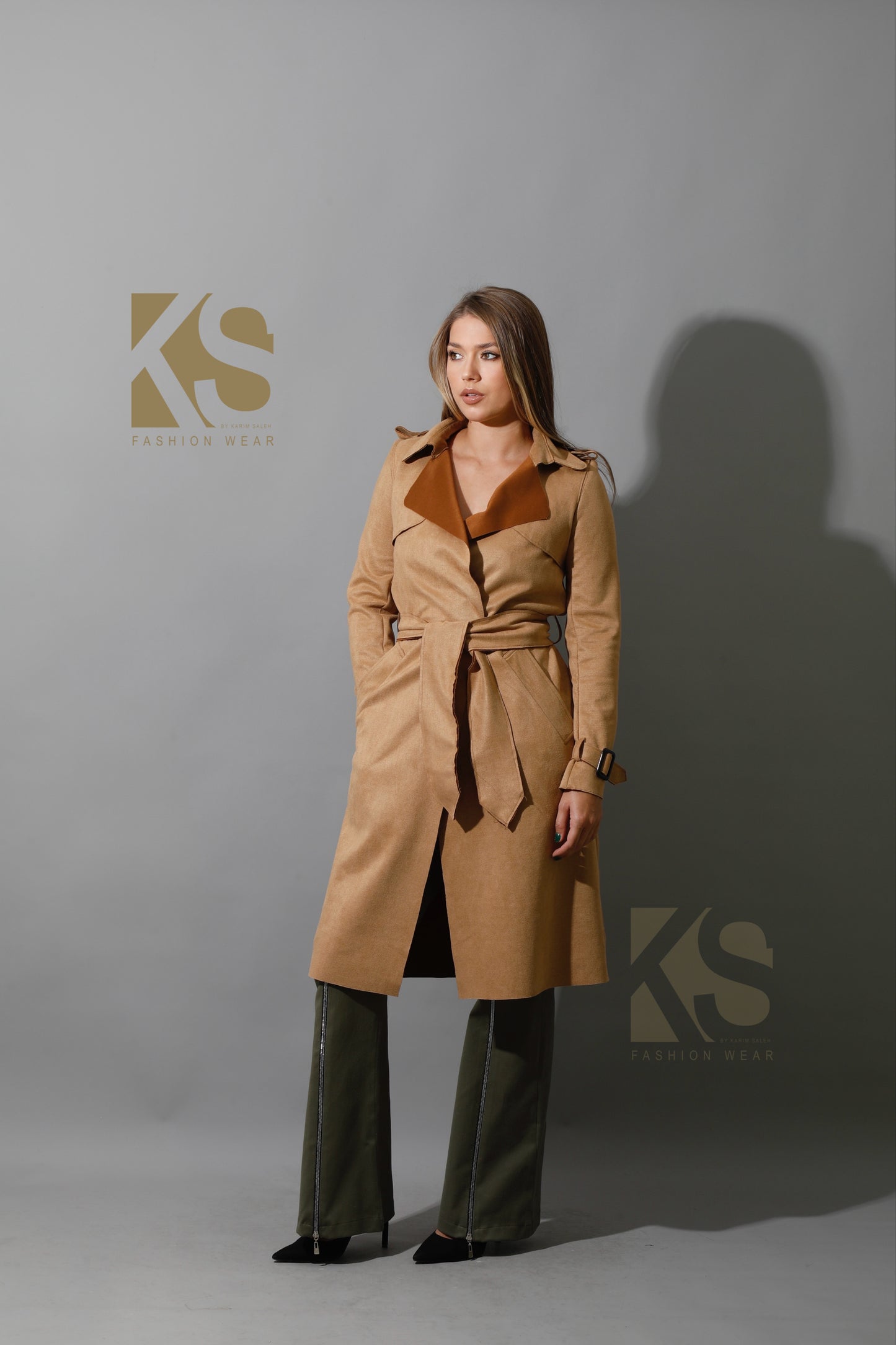 Wrap Trench Cardigan - Camel