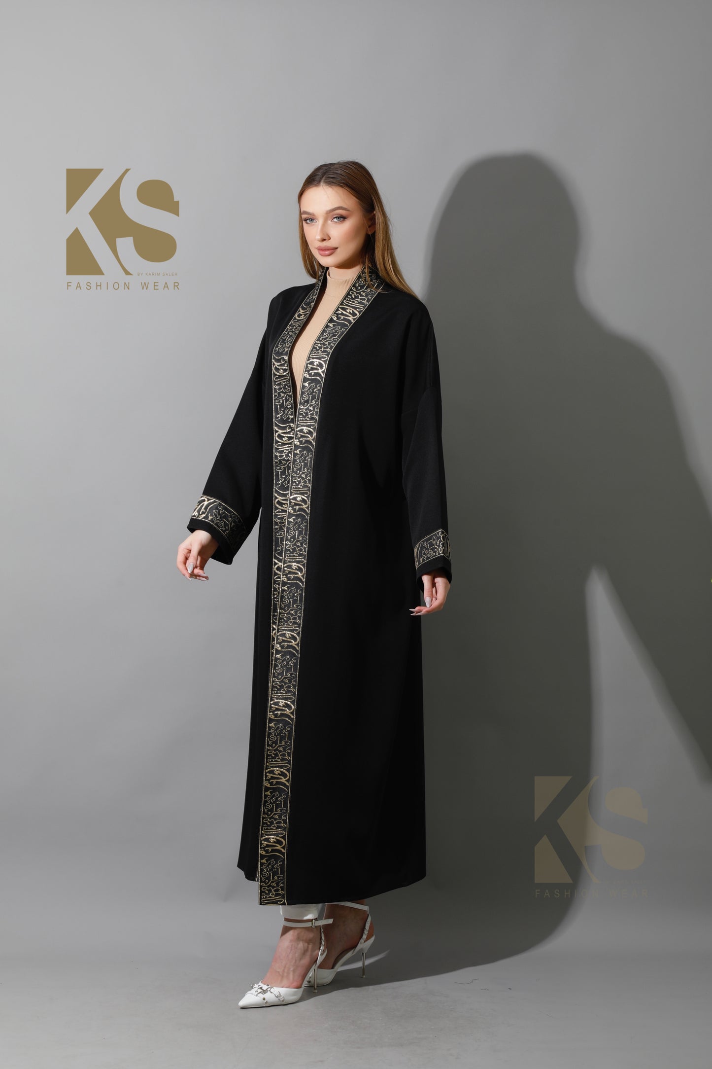 Arabic Long Kaftan - Black & Gold