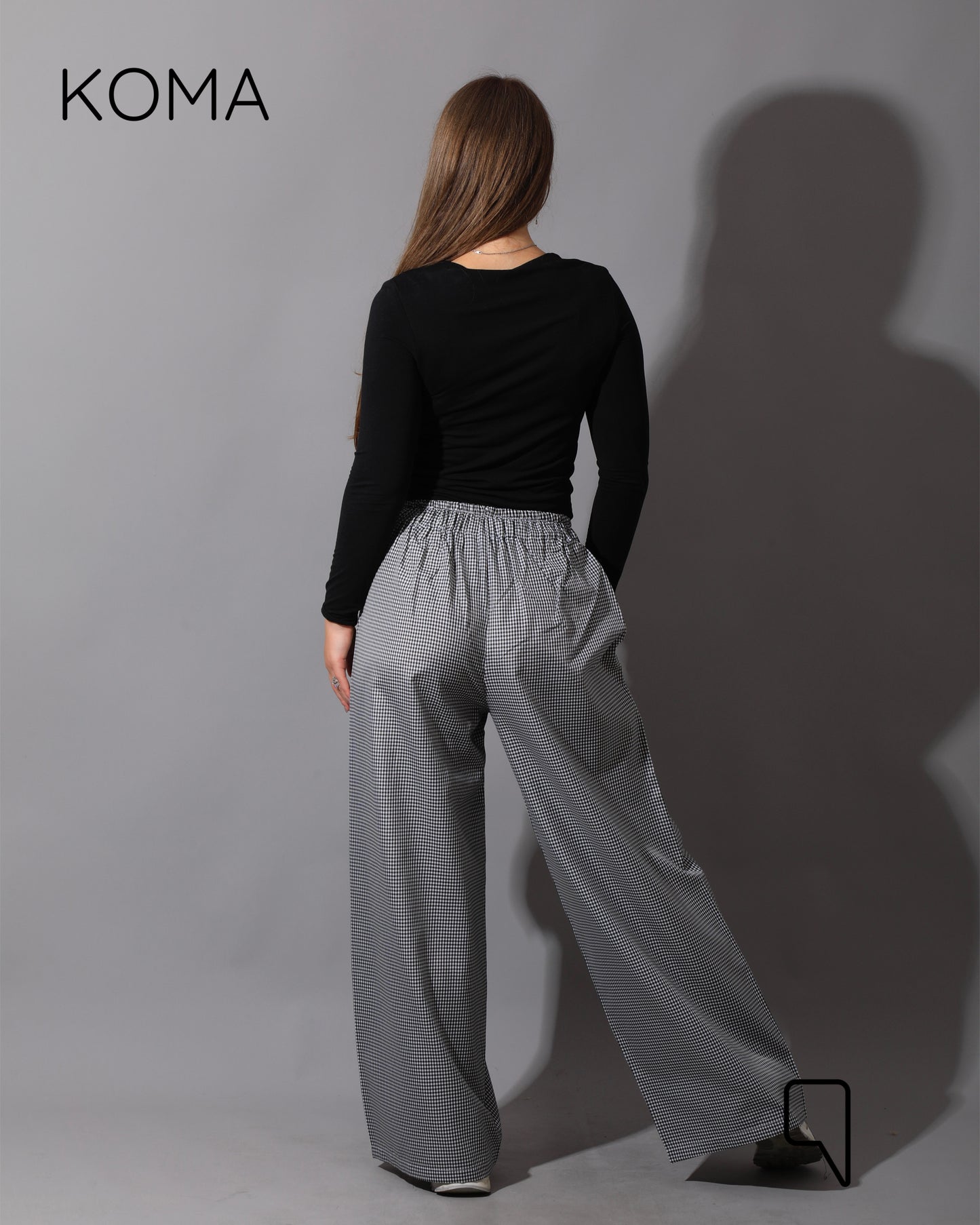 Plaid Straight Leg trousers - Plaid Black