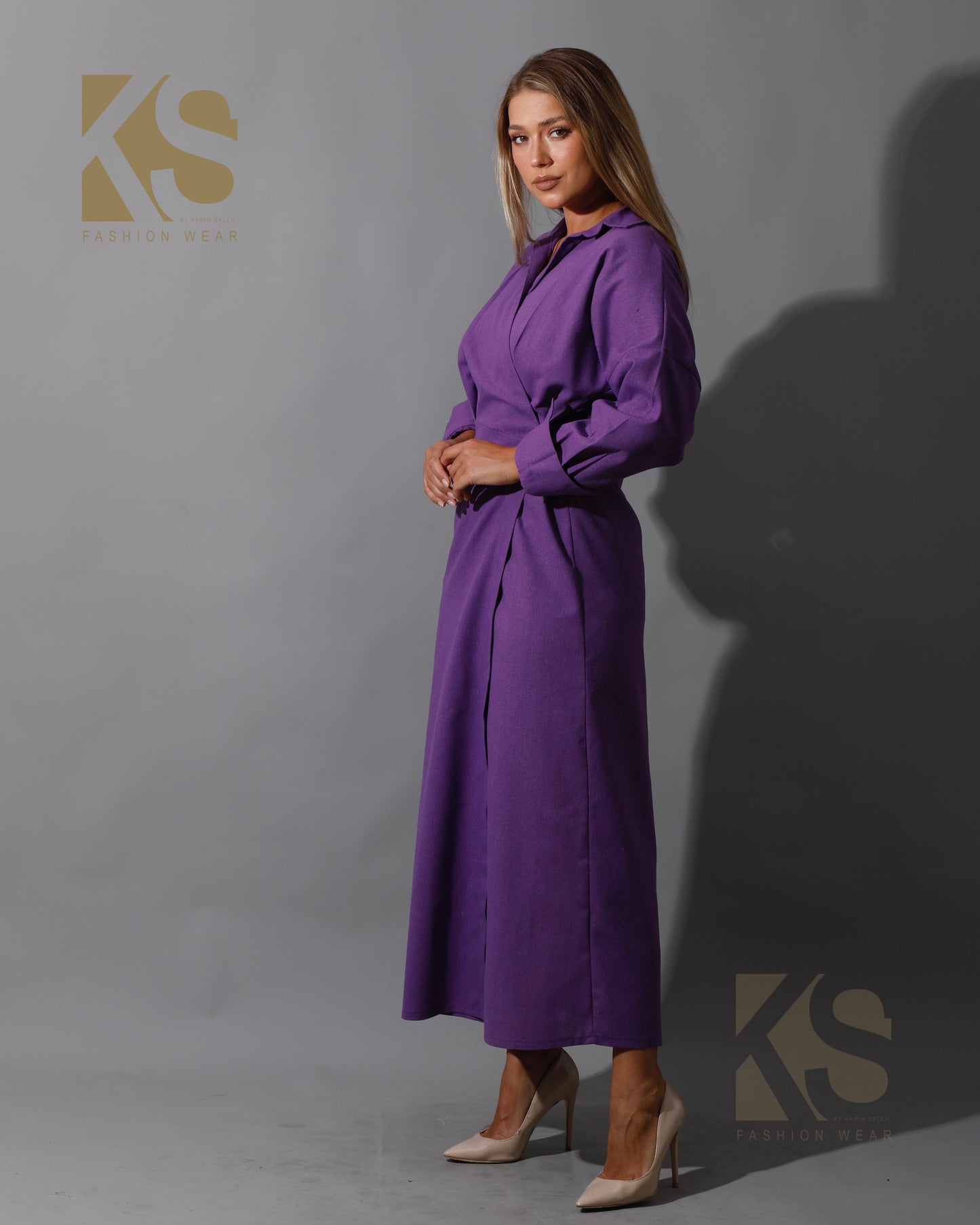 Wrapped Maxi Dress - Purple