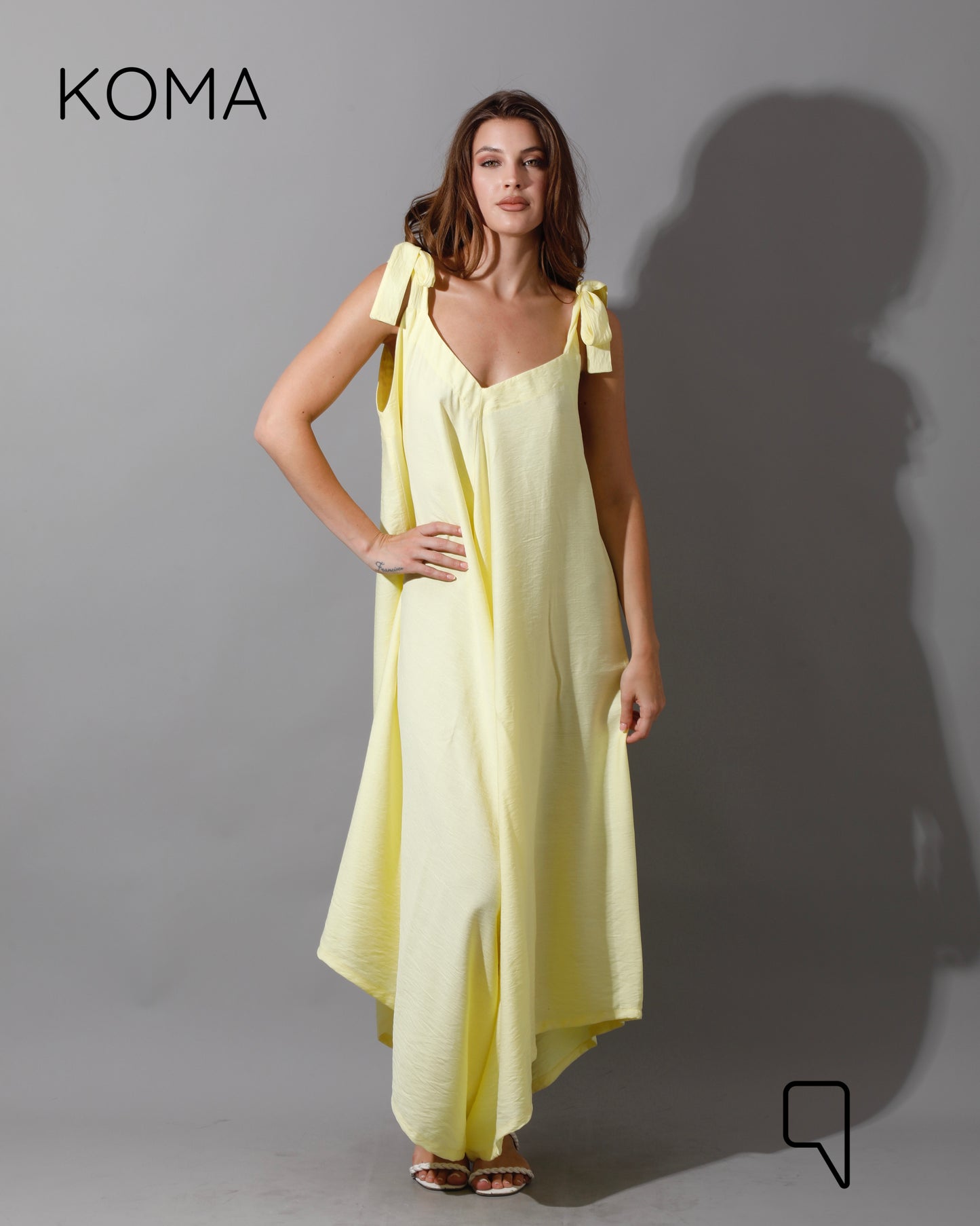 Tied Up Lose Jumpsuit - Dusty Yellow
