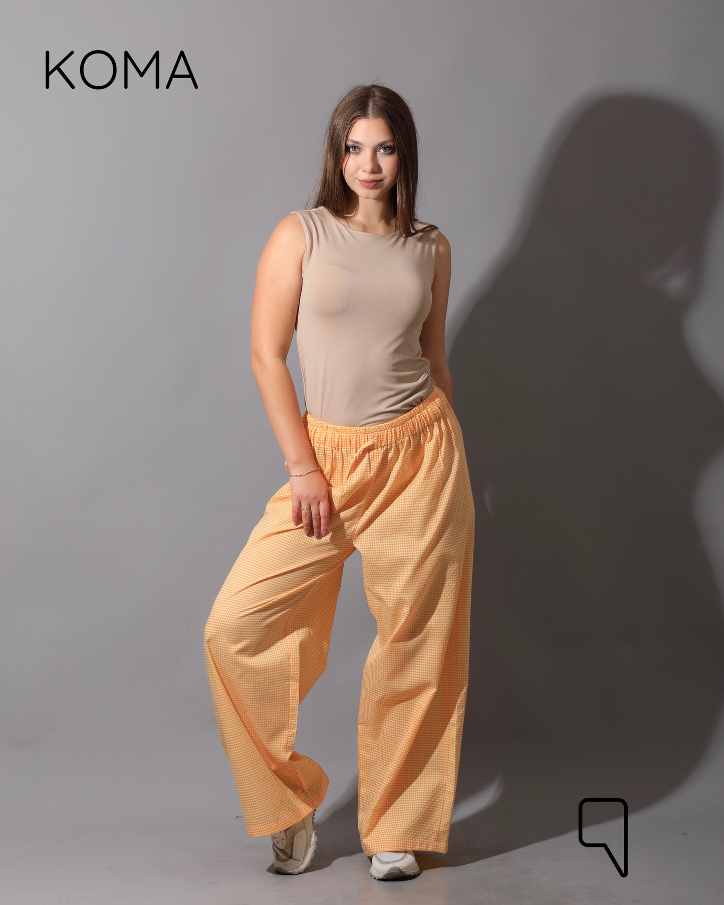 Plaid Straight Leg trousers - Plaid Yellow