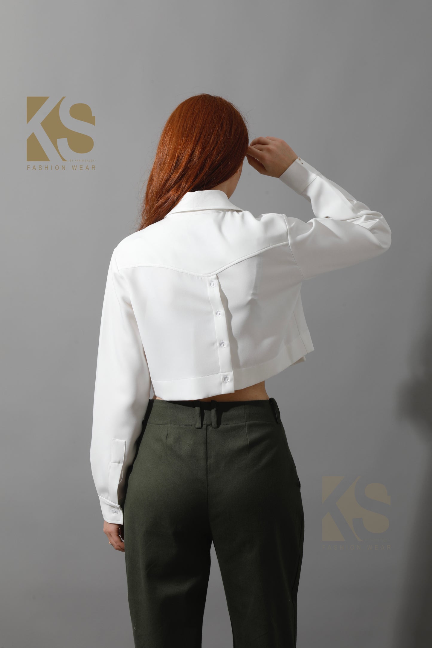 High Rise Paper-Bag Pants - Olive