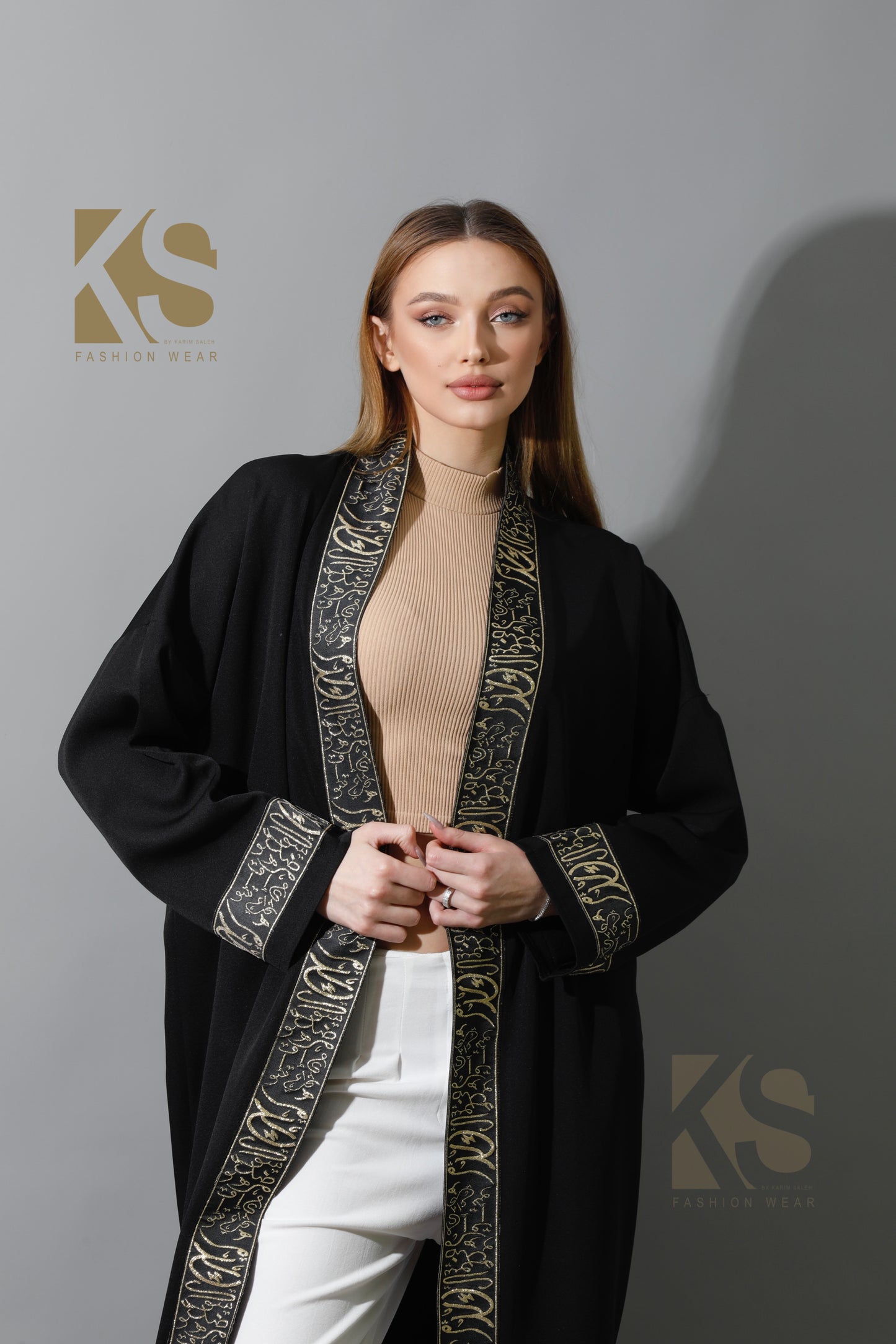 Arabic Long Kaftan - Black & Gold