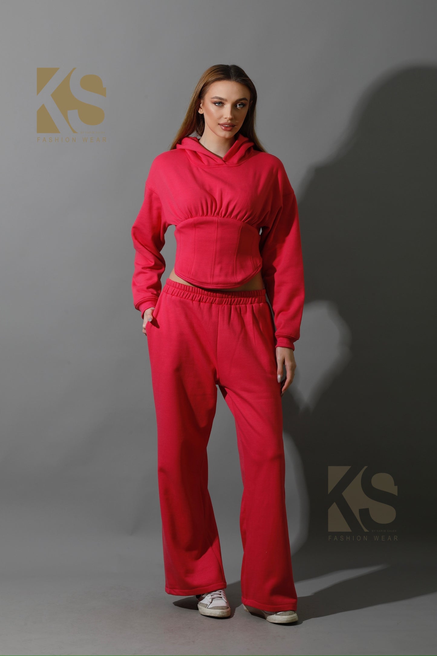 Corset Hoodie Set - Barbie Pink