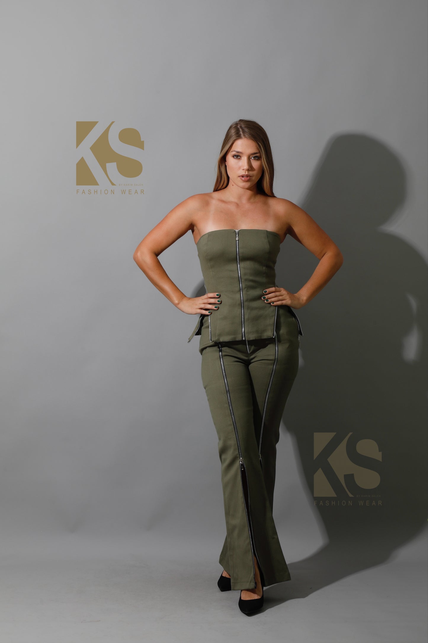 Co-Ord BootCut pants - Olive