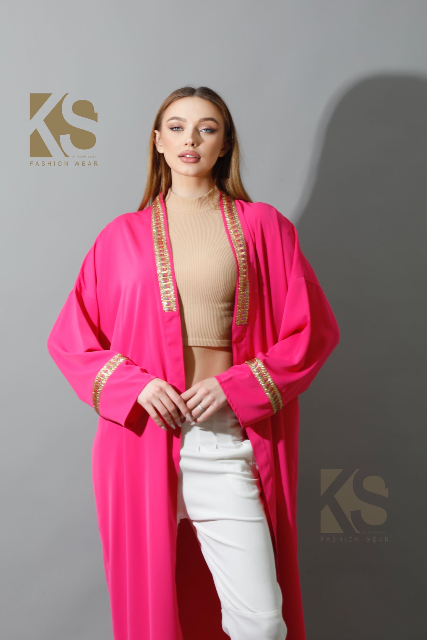Long CBH Kaftan - Barbie Pink
