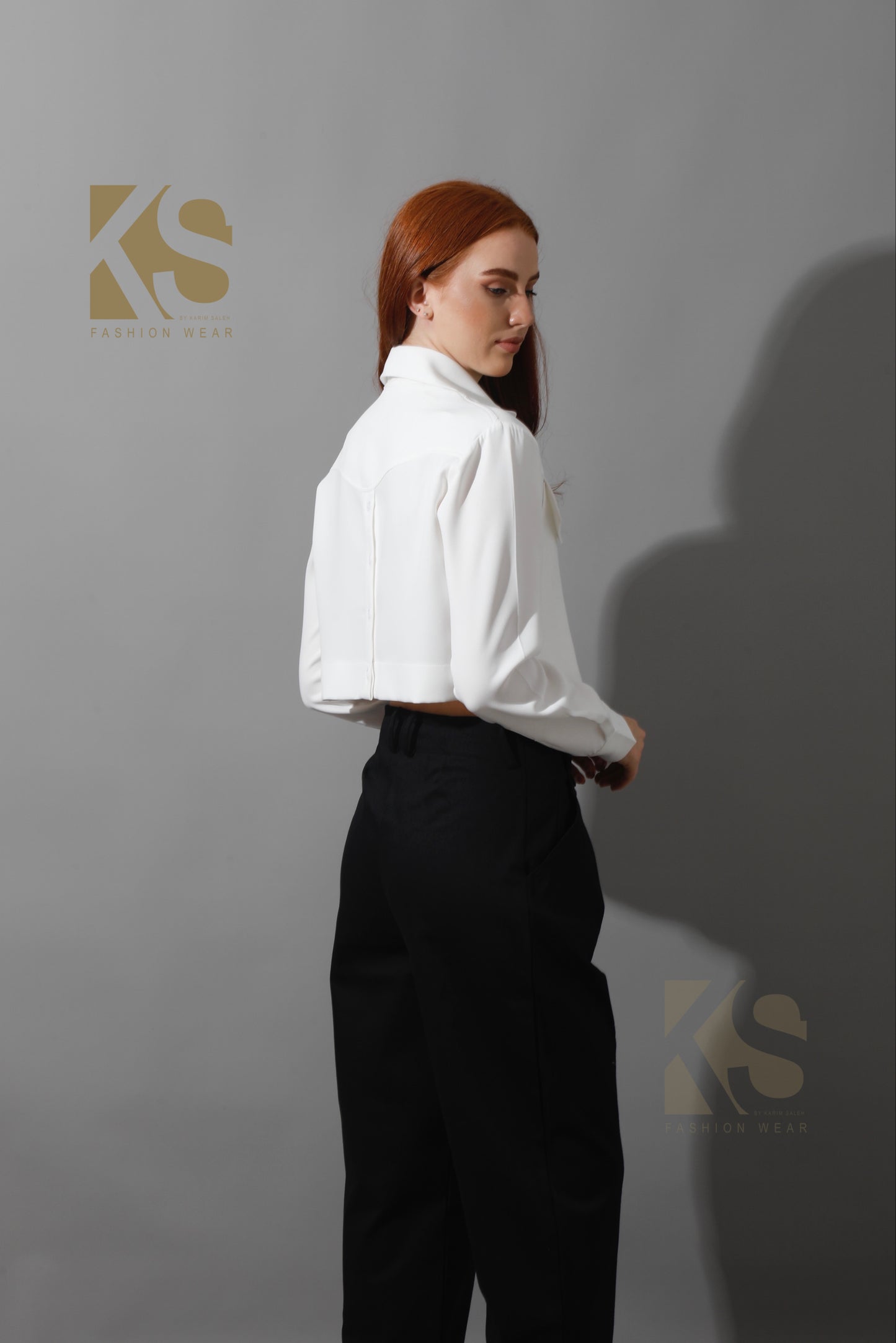 Pockets Cropped Shirt - White