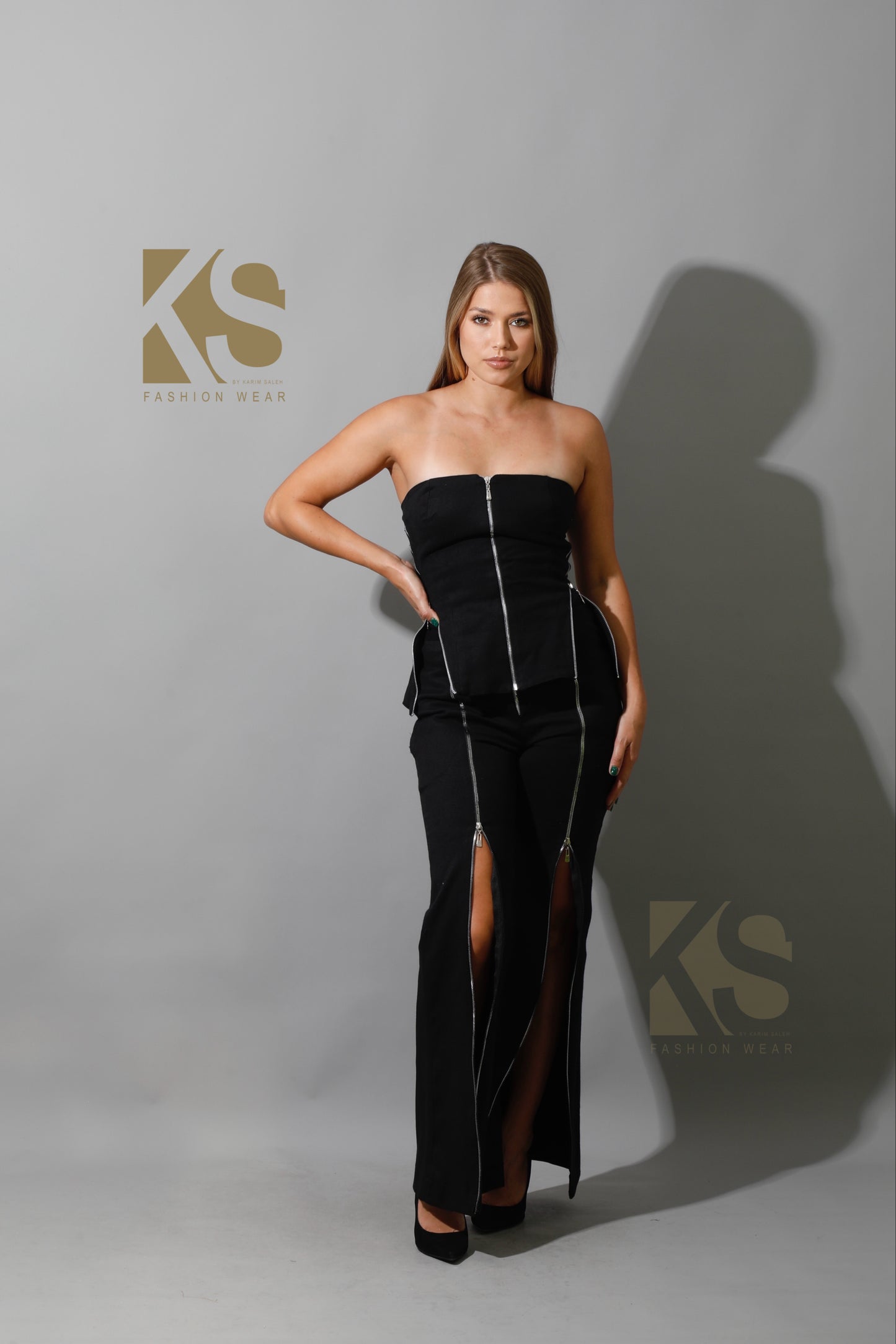 Co-Ord Some Protel Top & BootCut pants - Black