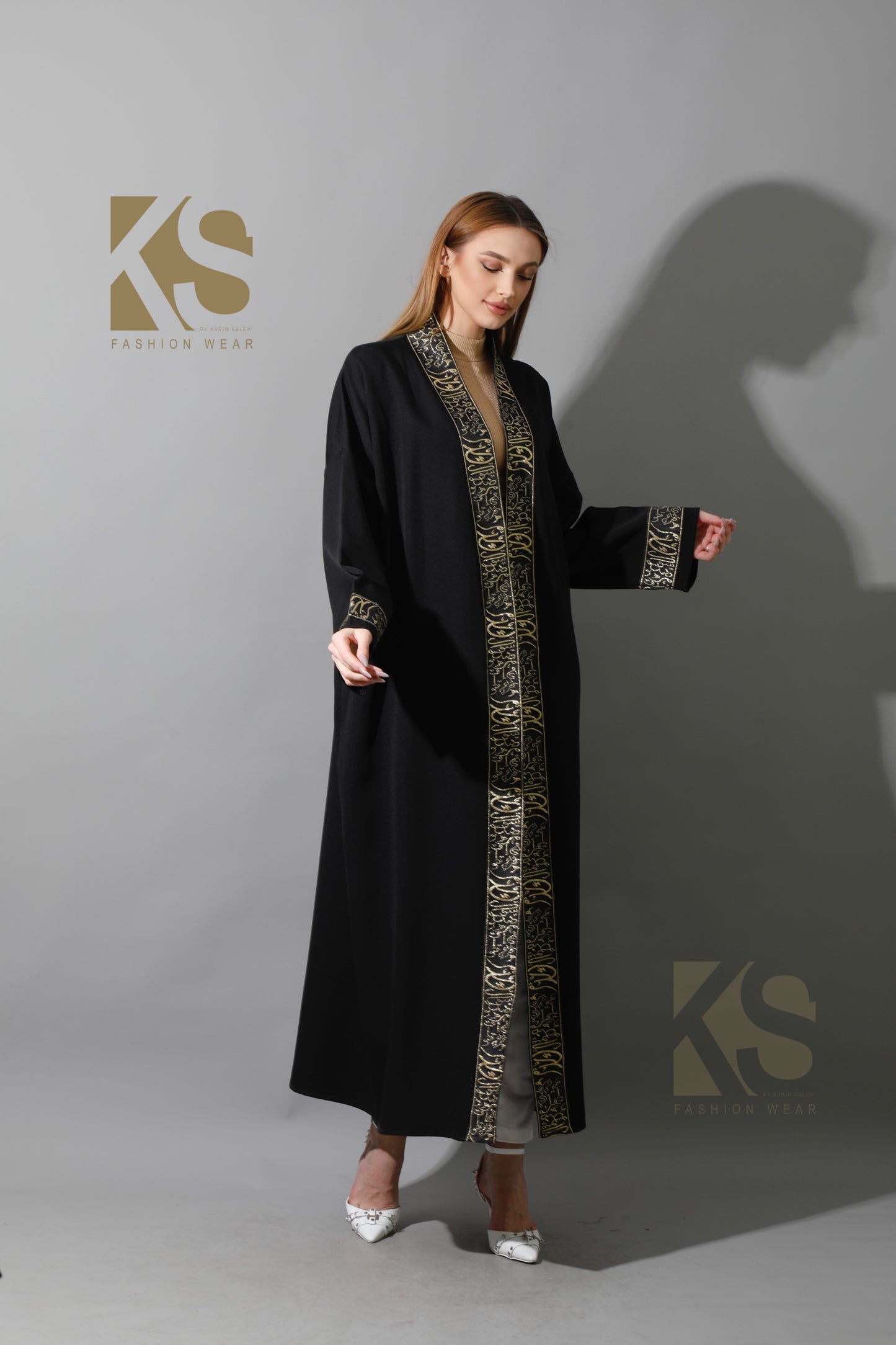 Arabic Long Kaftan - Black & Gold