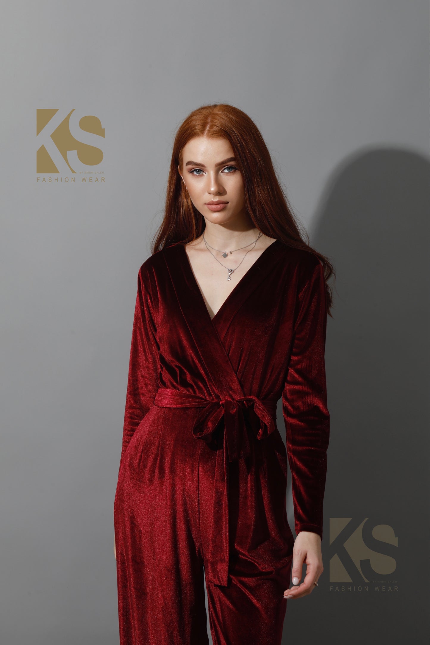 Wrapped wide leg Jumpsuit- Maroon