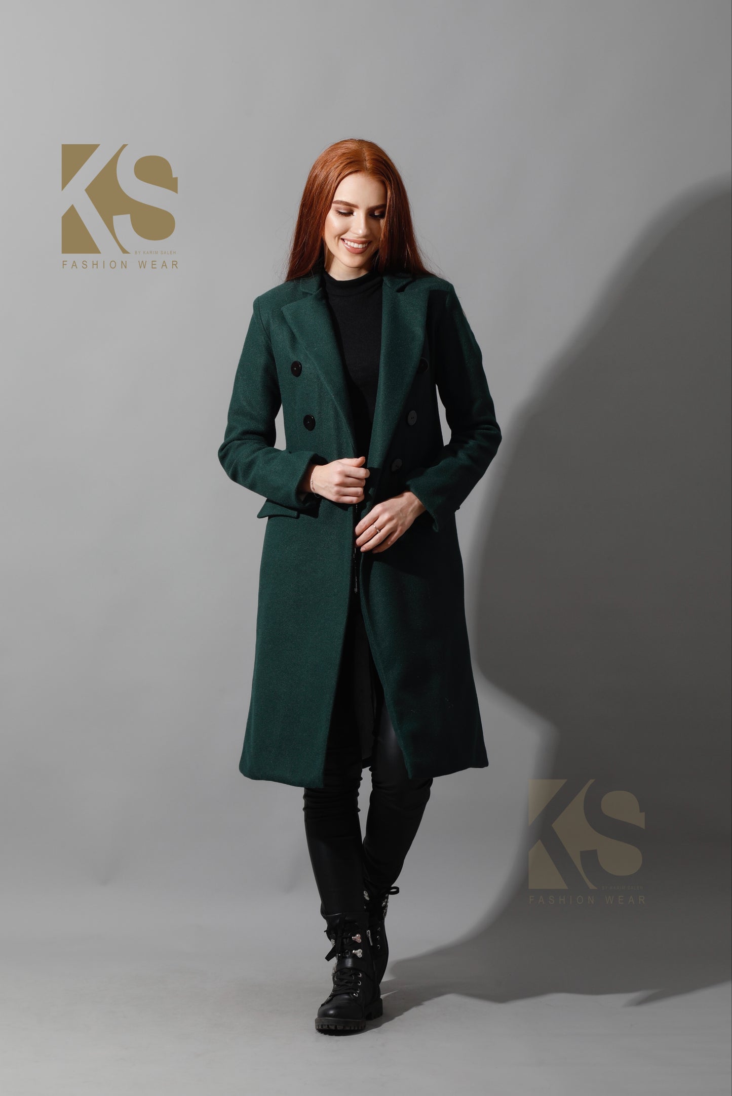 Front Open Coat - Deep Green