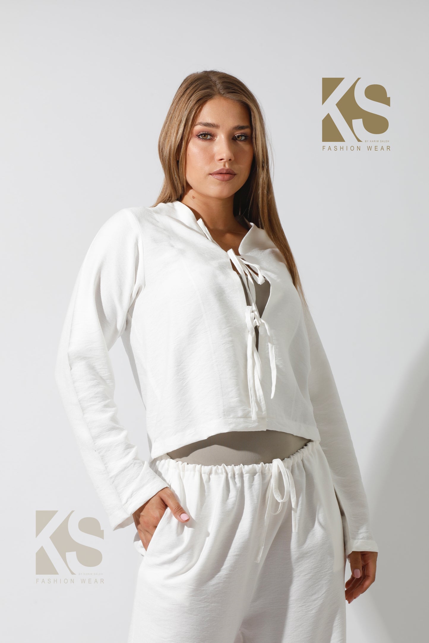 Co-Ord Short Cardigan - White