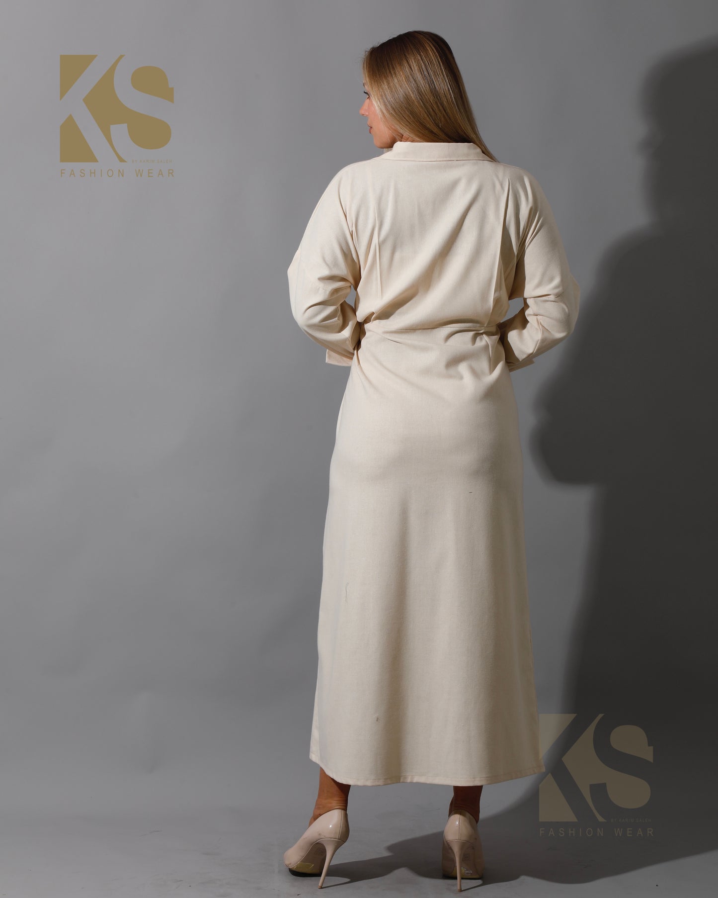 Wrapped Maxi Dress - Beige