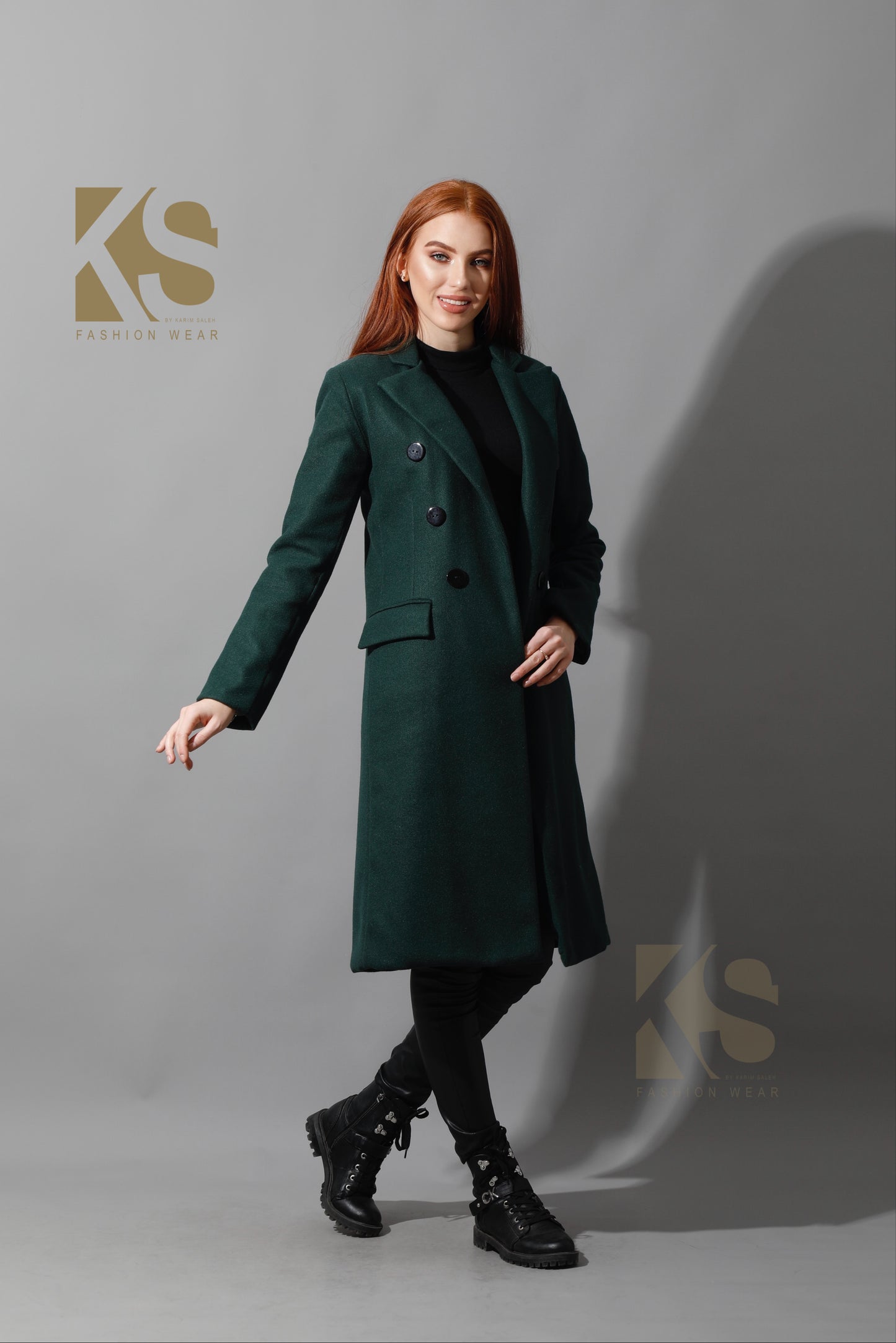 Front Open Coat - Deep Green