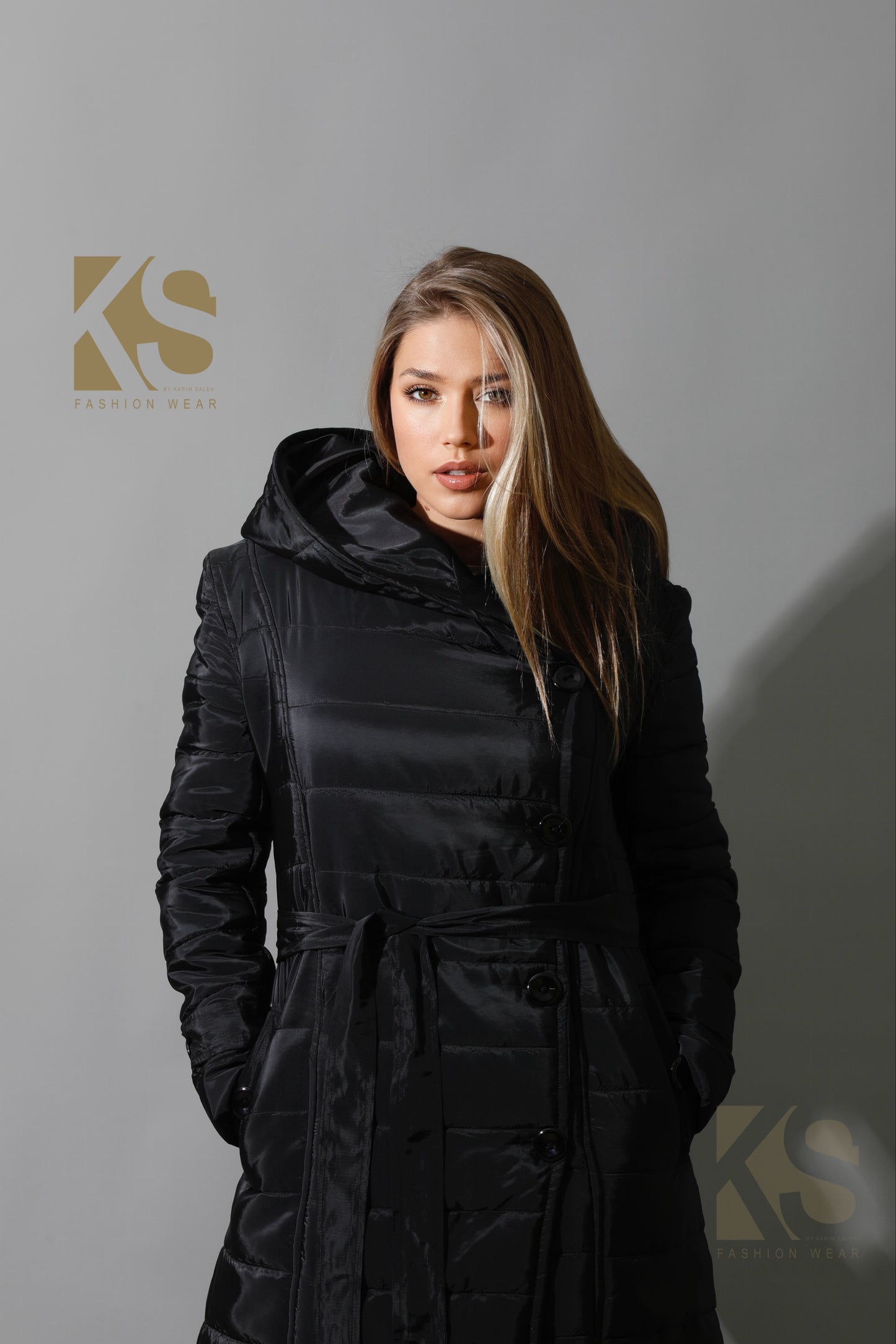 Waterproof Puffer Long Coat - Black