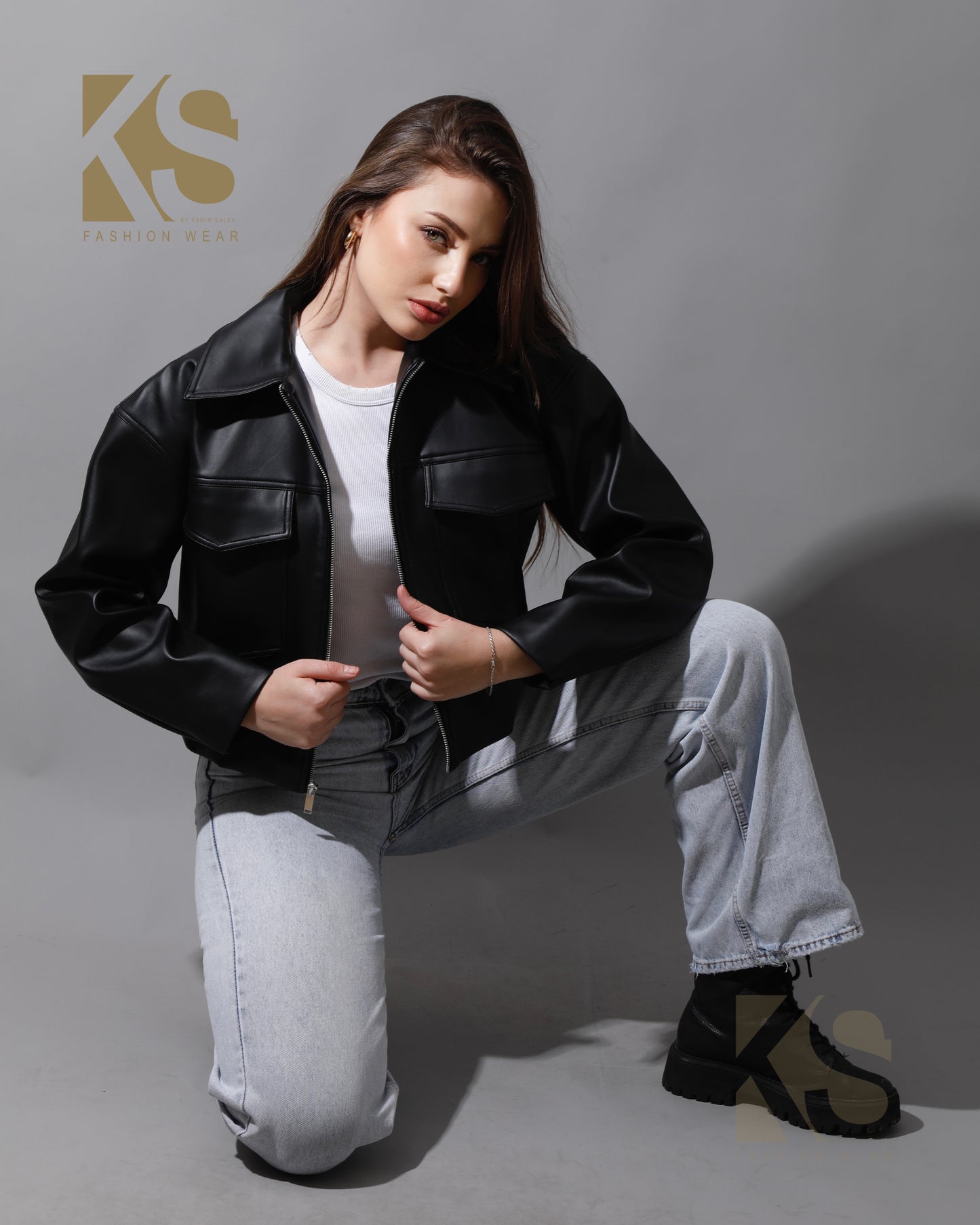 Leather Buckle Jacket - Black